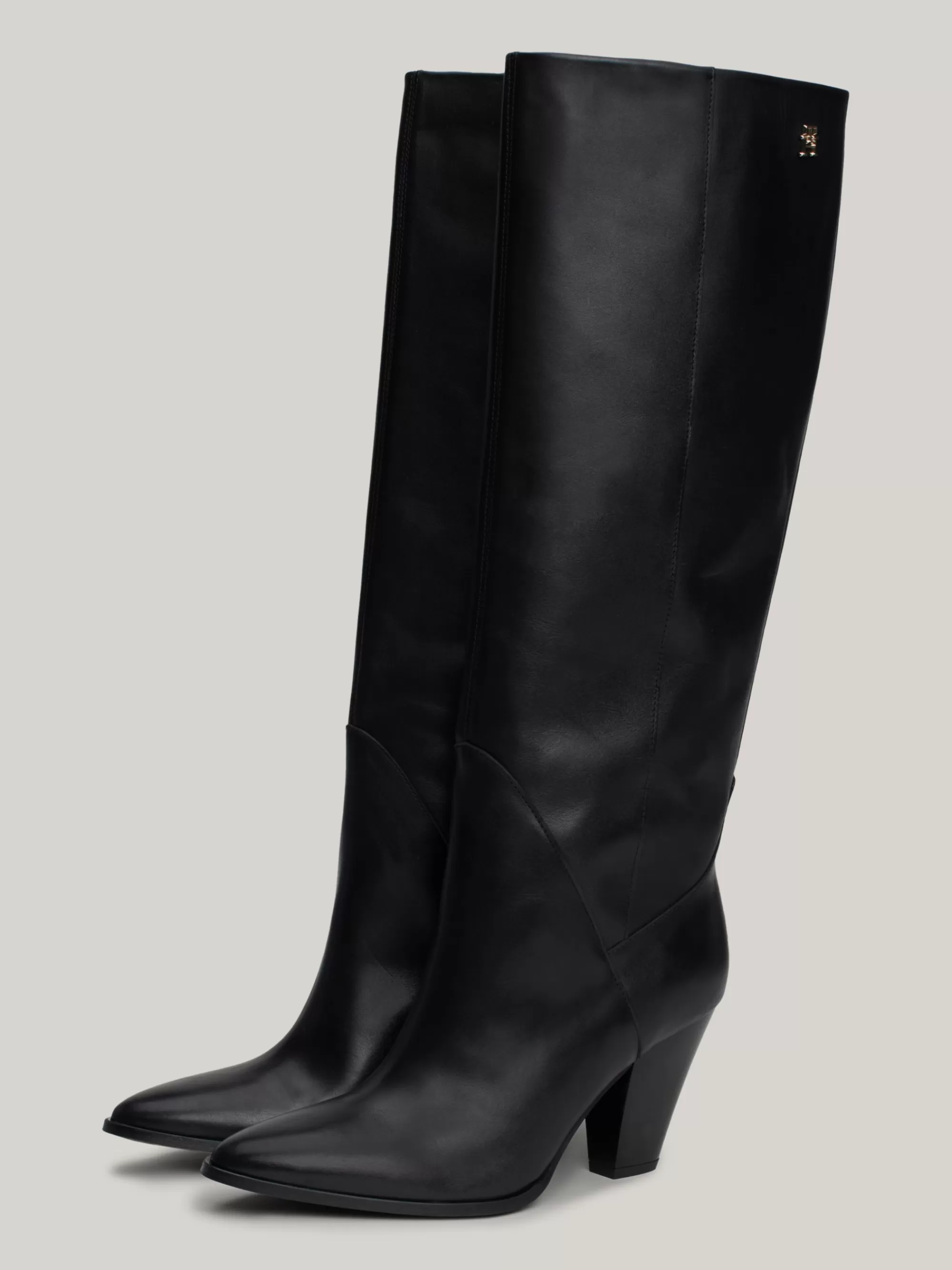 Knee-High Laarzen | Laarzen & Enkellaarzen*Tommy Hilfiger Overknee Cowboylaars Van Leer BLACK