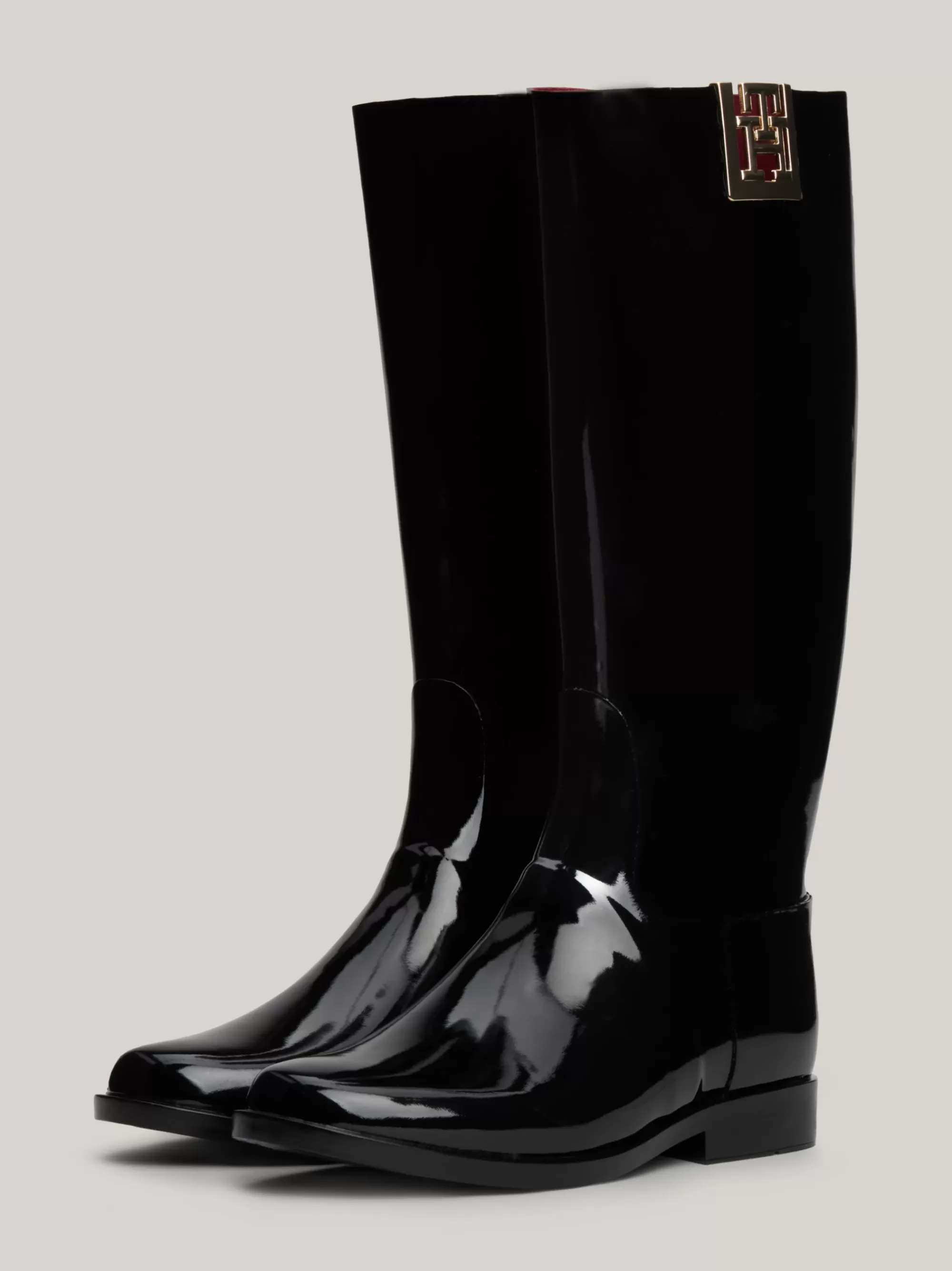 Laarzen & Enkellaarzen*Tommy Hilfiger Overknee Regenlaars Met TH-monogram BLACK