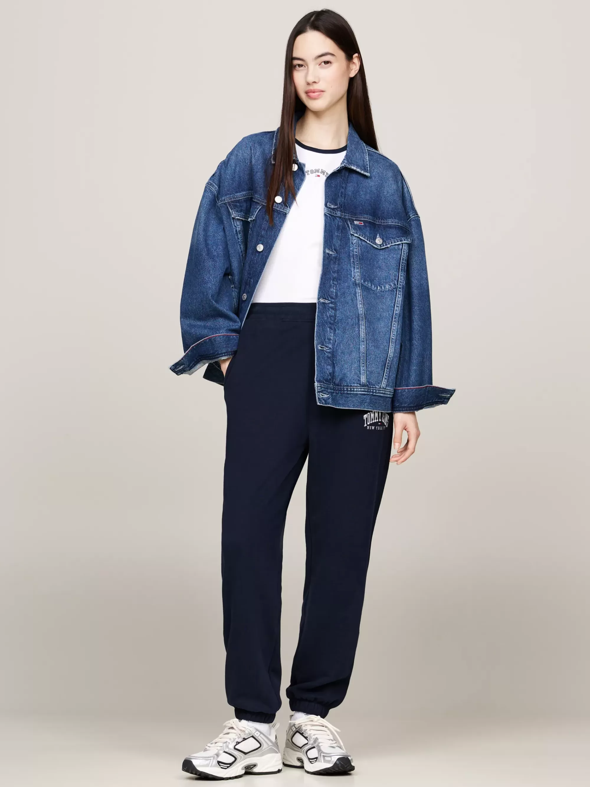 Jassen & Jacks*Tommy Hilfiger Oversized Denim Jack Met Logo DENIM MEDIUM