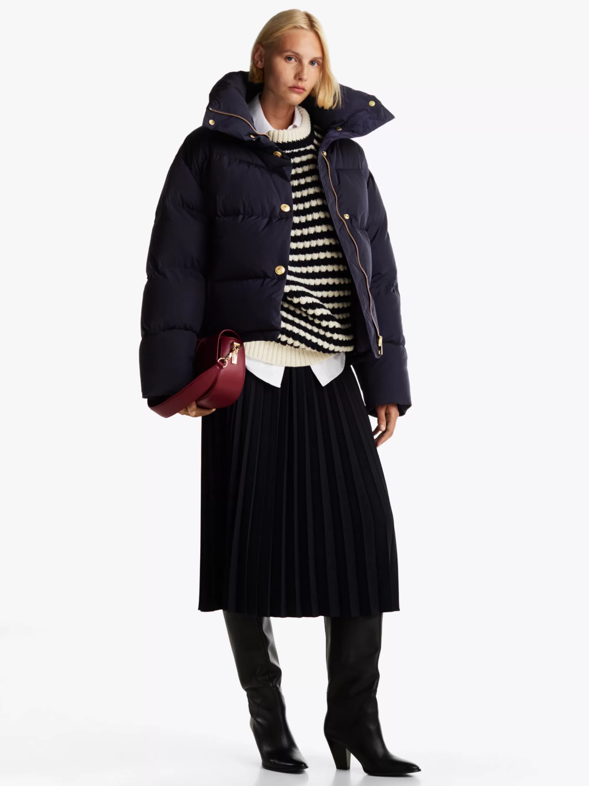 Jassen & Jacks*Tommy Hilfiger Oversized Donsjack Met Metalen Logoknopen DESERT SKY