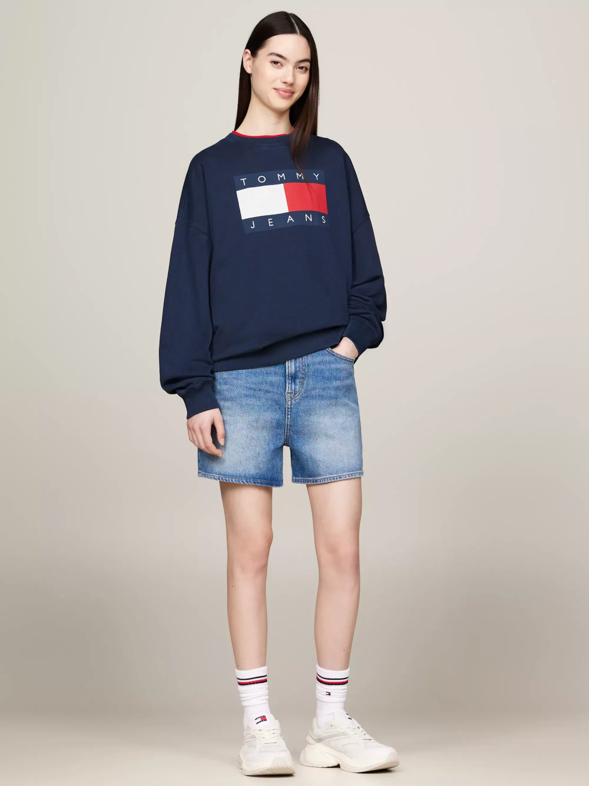 Sweatshirts & Hoodies*Tommy Hilfiger Oversized Fit Sweatshirt Met Vlag DARK NIGHT NAVY