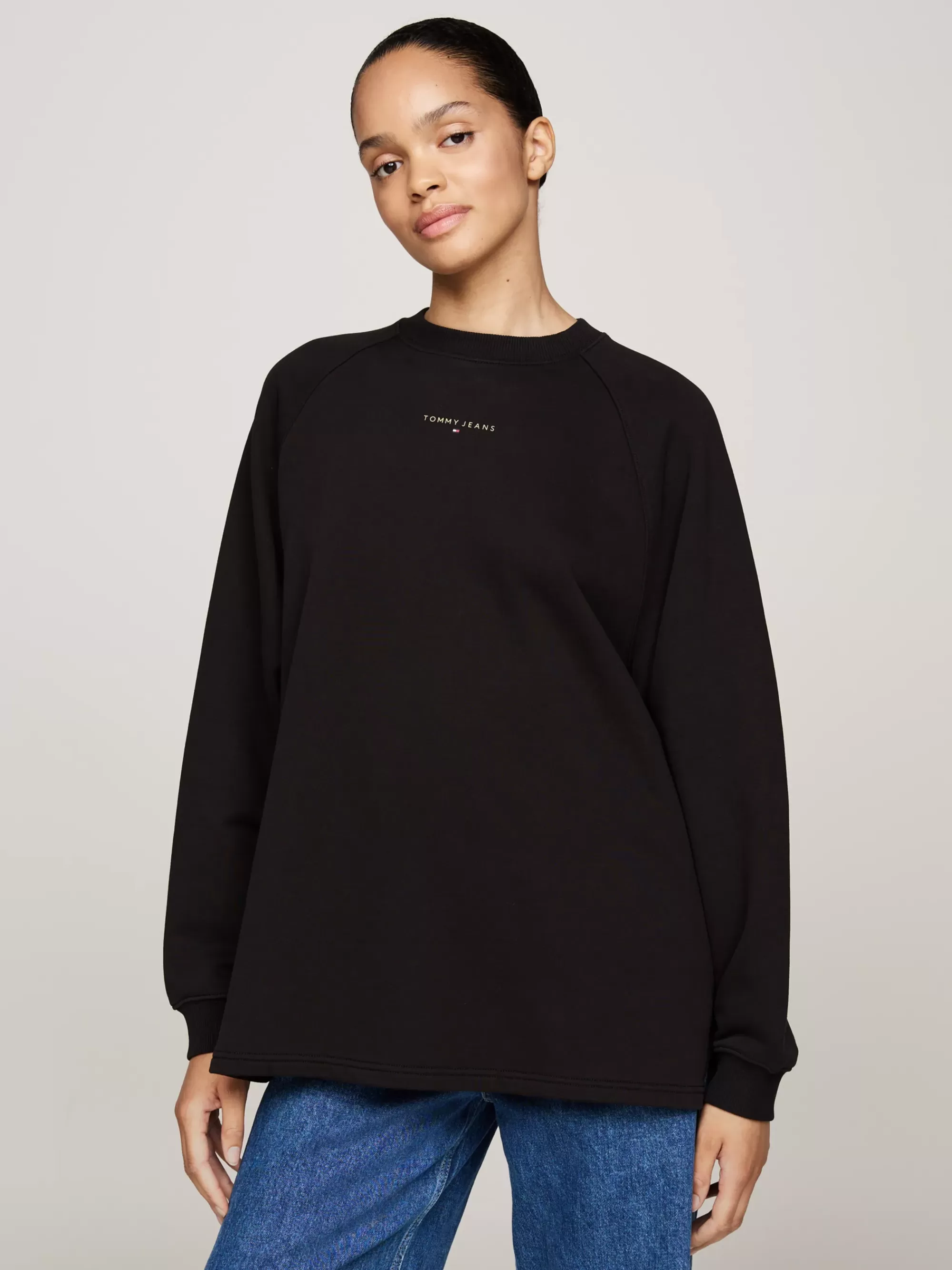 Sweatshirts & Hoodies*Tommy Hilfiger Oversized Sweatshirt Met Metallic Logo BLACK