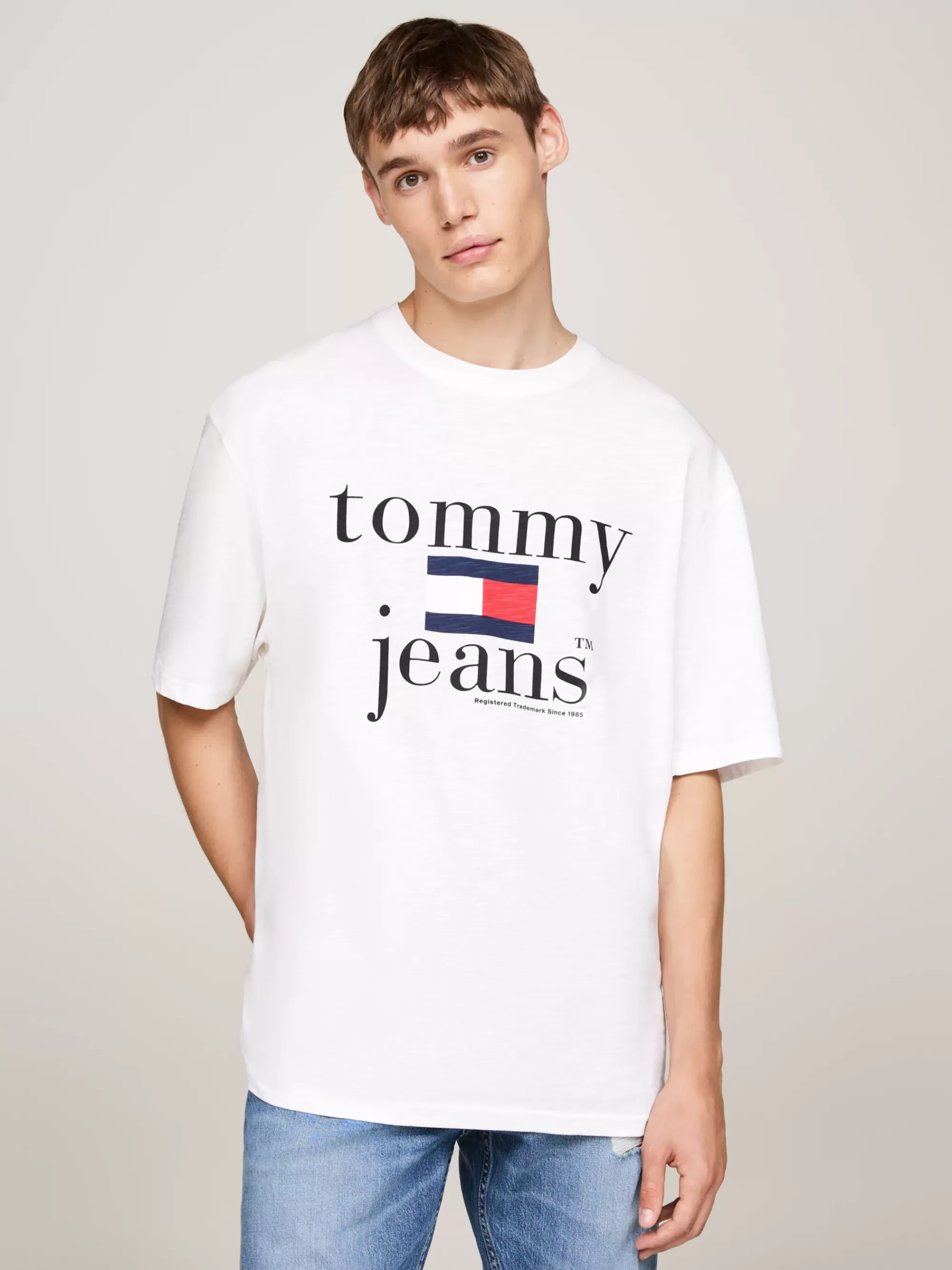 T-Shirts*Tommy Hilfiger Oversized T-shirt Met Logo WHITE