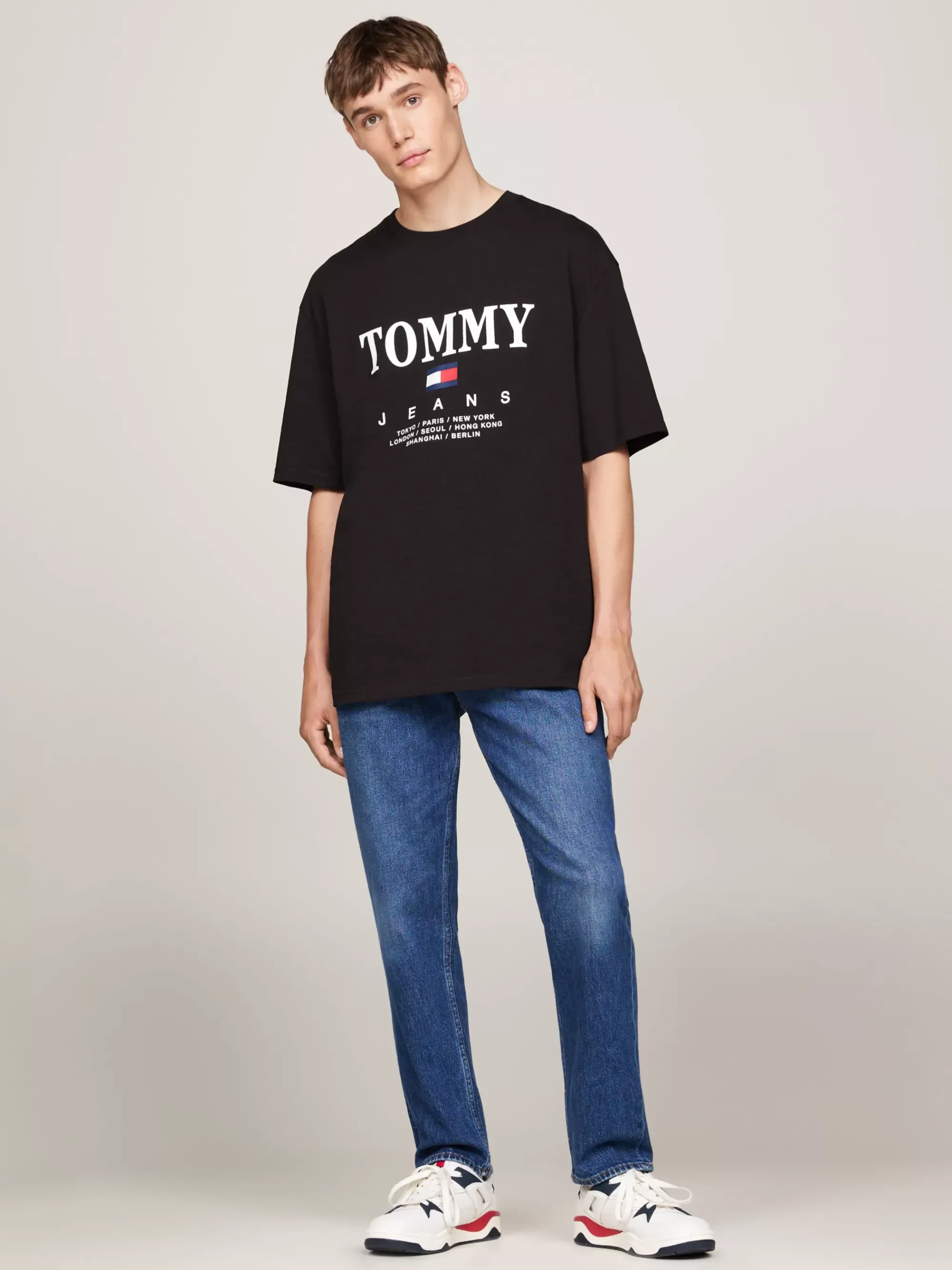 T-Shirts*Tommy Hilfiger Oversized T-shirt Met Logo BLACK