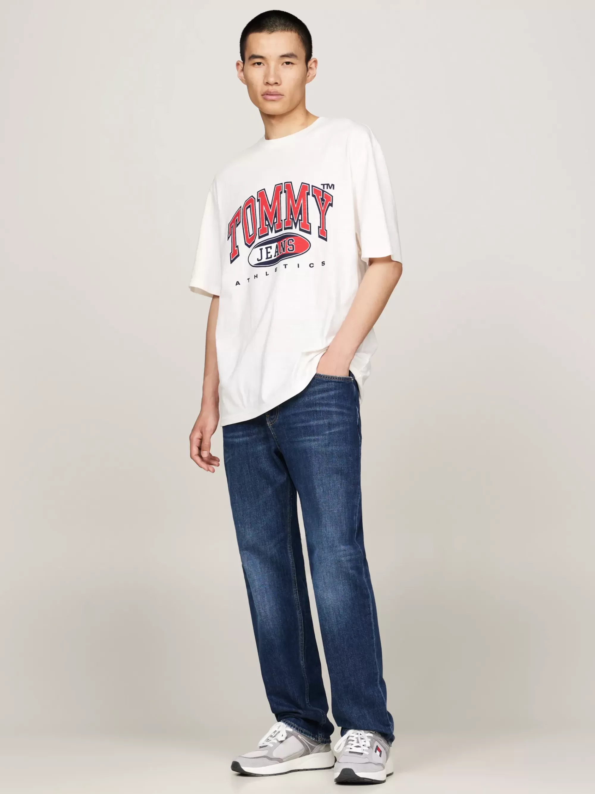 T-Shirts*Tommy Hilfiger Oversized T-shirt Met Logo ANCIENT WHITE