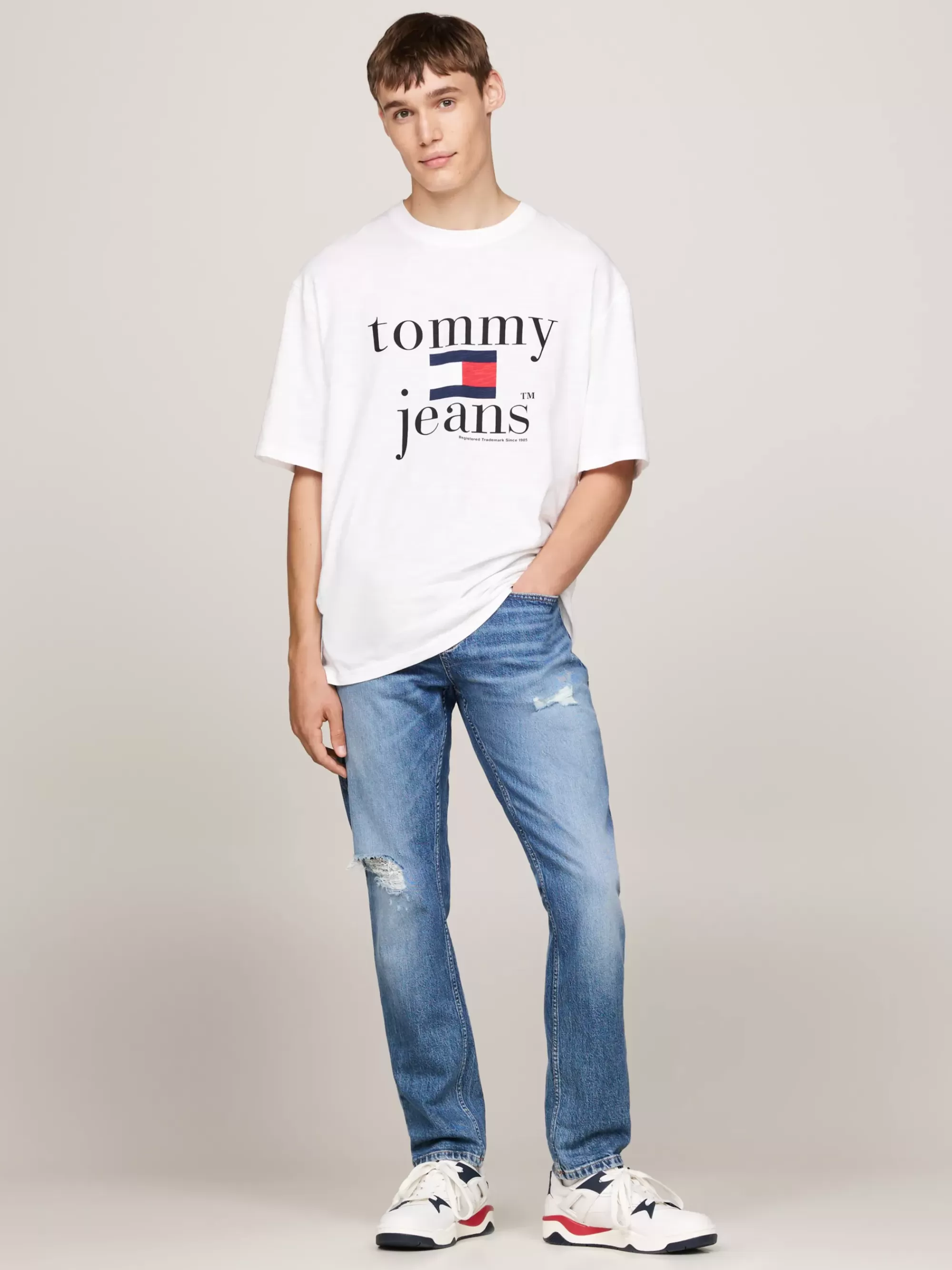 T-Shirts*Tommy Hilfiger Oversized T-shirt Met Logo WHITE