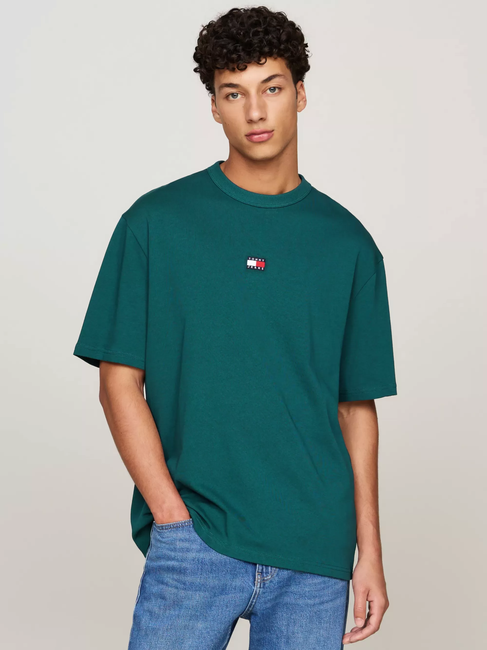 T-Shirts*Tommy Hilfiger Oversized T-shirt Met Tommy-badge DEEP SEAWATER