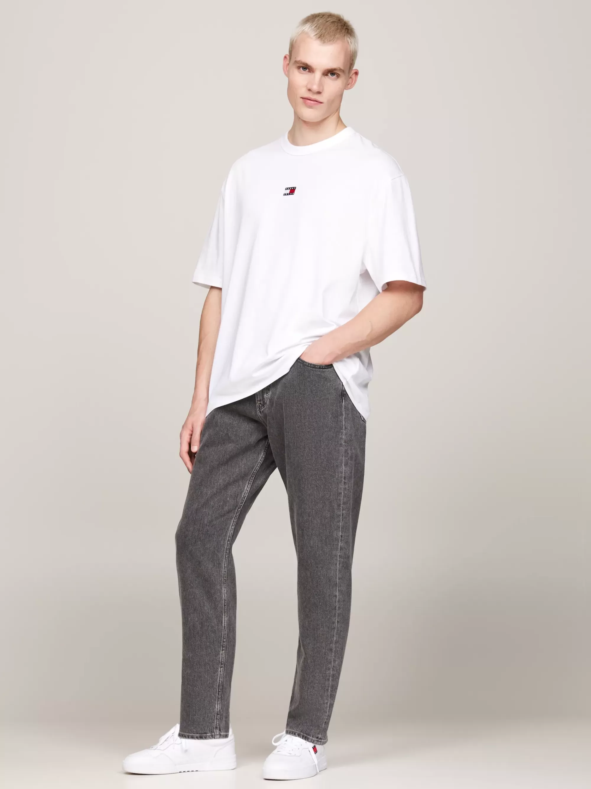 T-Shirts*Tommy Hilfiger Oversized T-shirt Met Tommy-badge WHITE