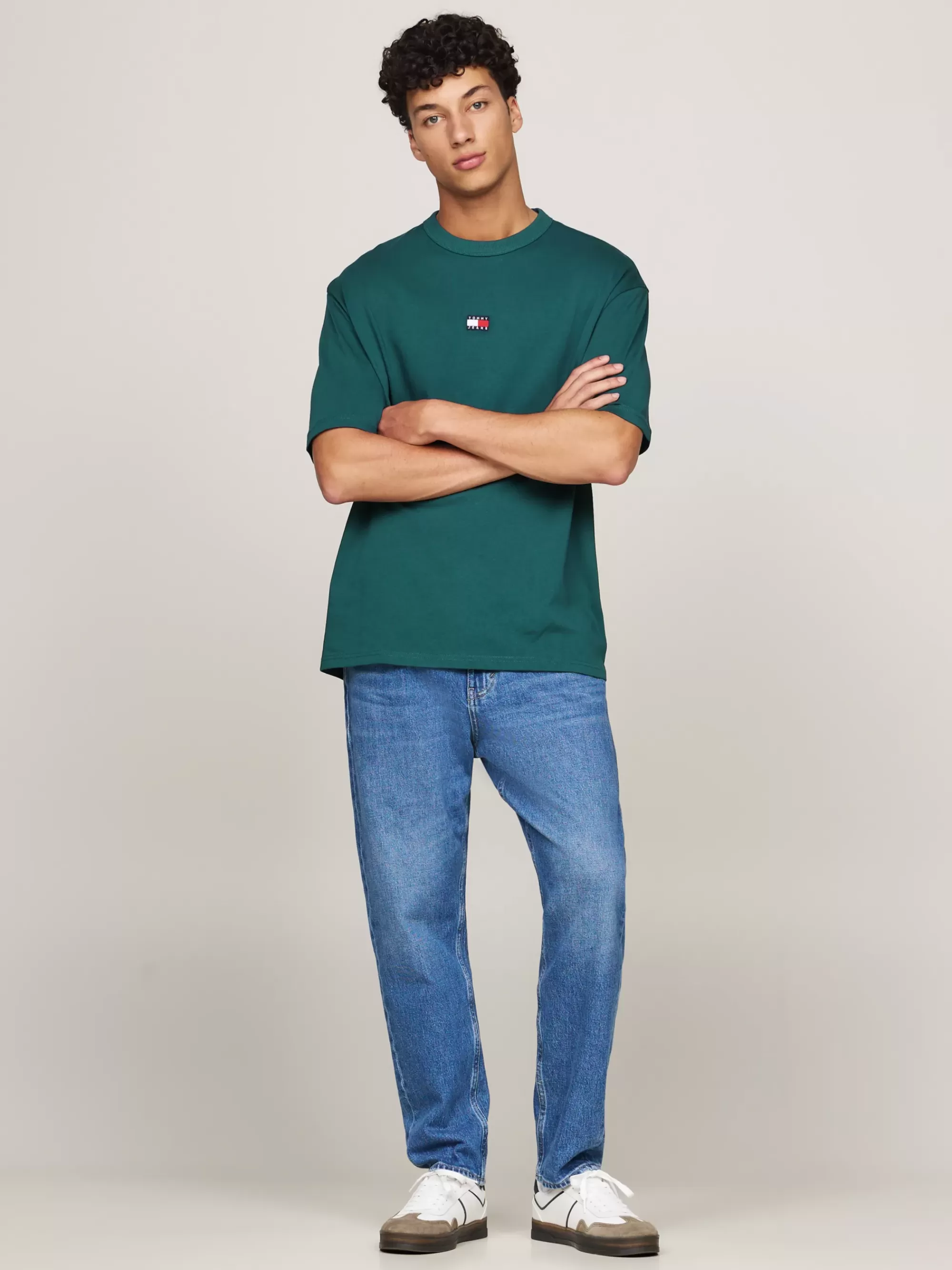 T-Shirts*Tommy Hilfiger Oversized T-shirt Met Tommy-badge DEEP SEAWATER