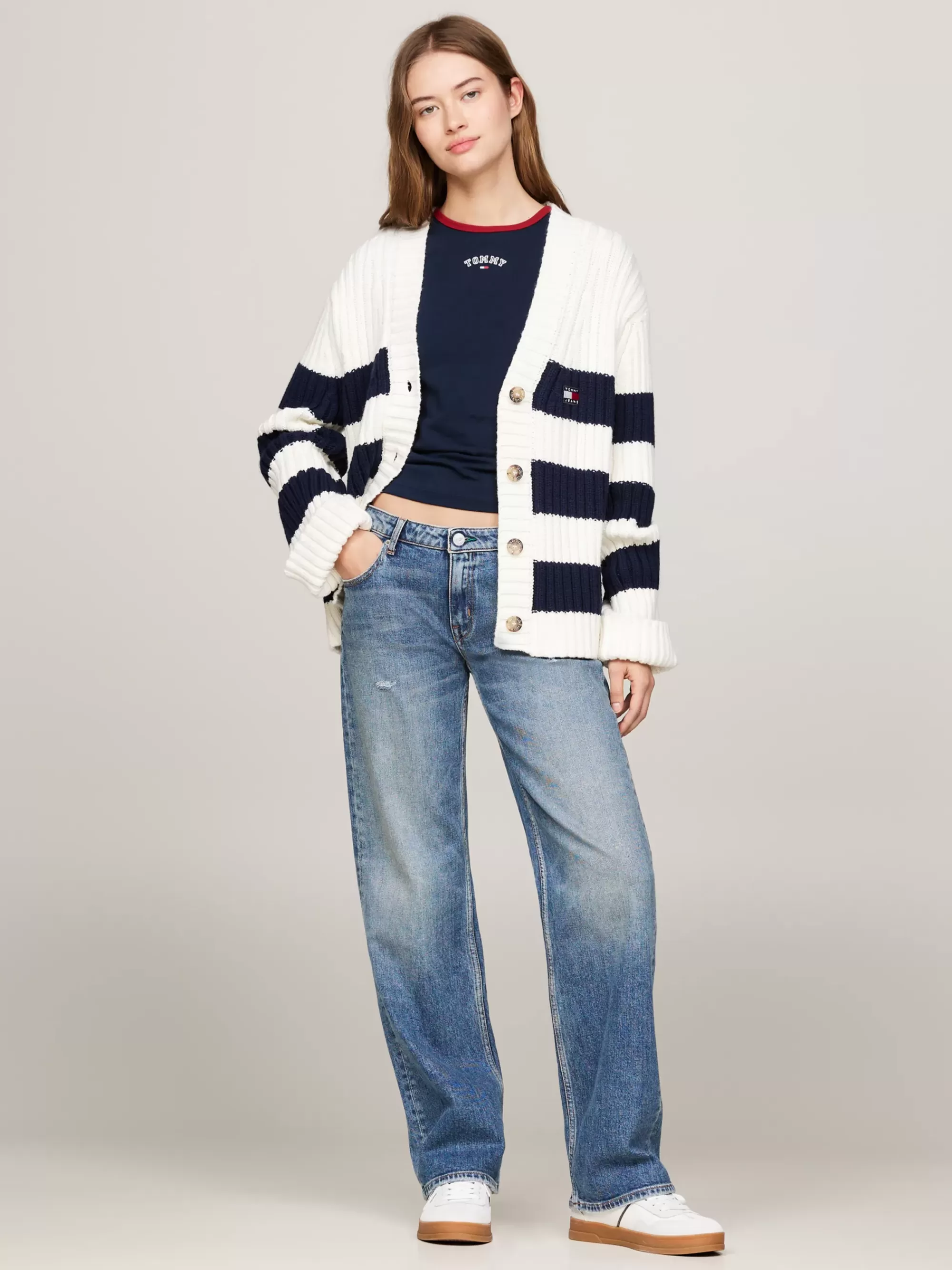 Vesten | Truien & Vesten*Tommy Hilfiger Oversized Vest Met Wol En Ruglogo ANCIENT WHITE