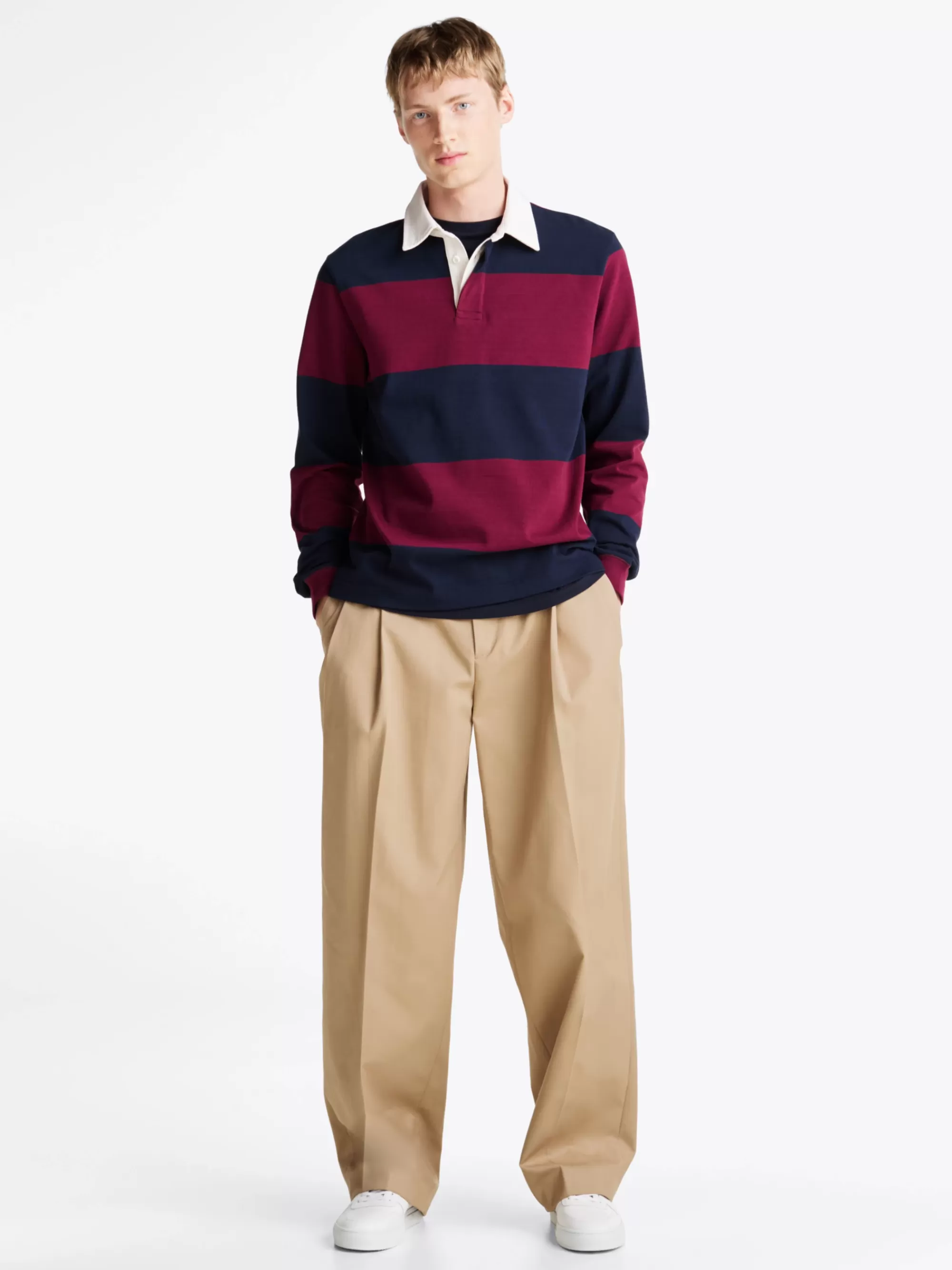 Broeken*Tommy Hilfiger Pantalon Van Wolmix Gabardine BEIGE