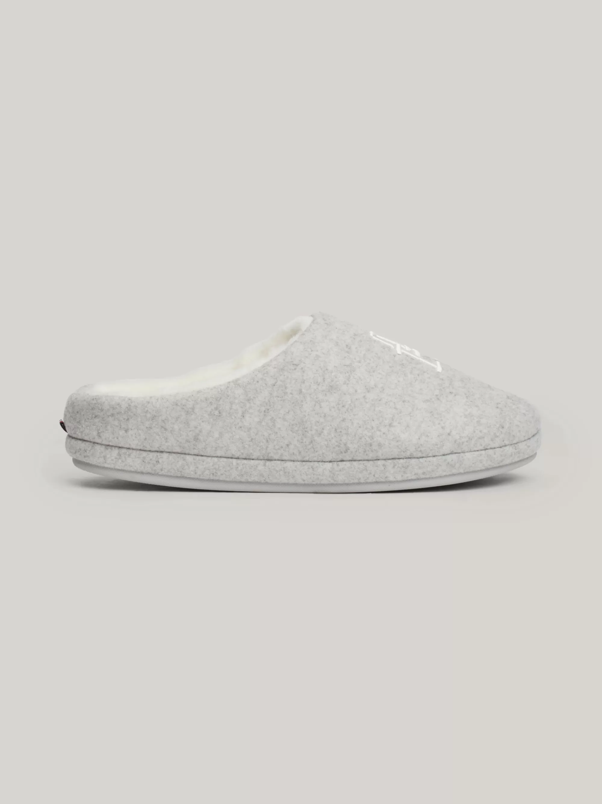 Platte Schoenen*Tommy Hilfiger Pantoffel Met Geborduurd TH-monogram LIGHT GREY HEATHER