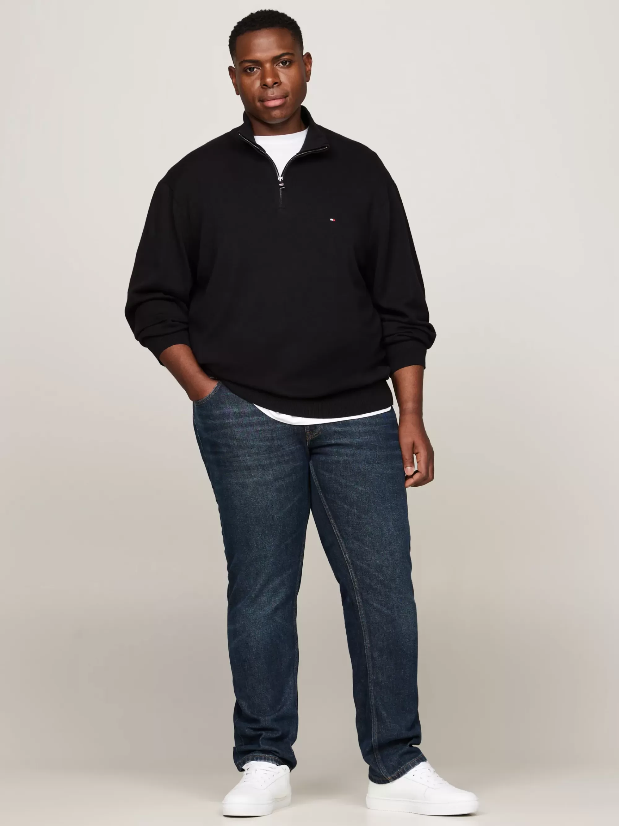 Jeans*Tommy Hilfiger Plus Denton Straight Jeans Met Fading CREST INDIGO