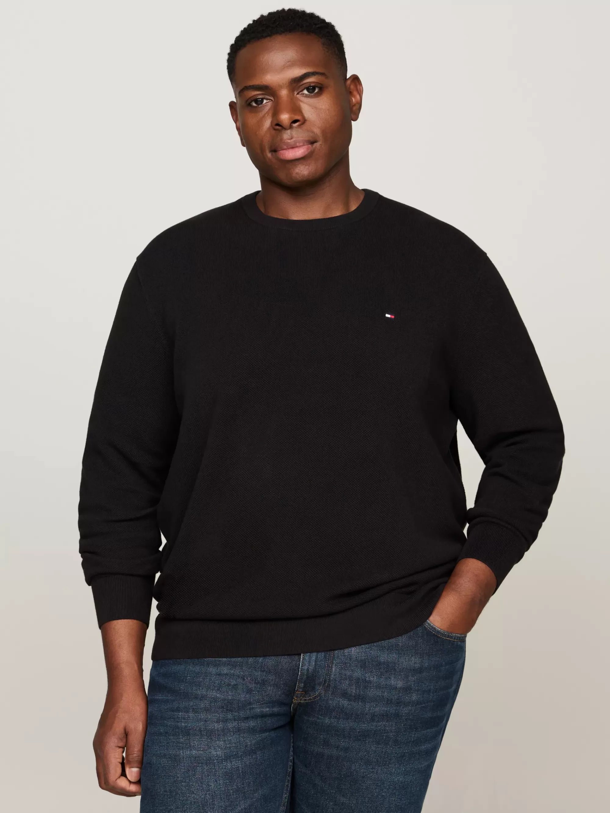 Truien Met Ronde Hals | Truien*Tommy Hilfiger Plus Gebreide Trui Met Ronde Hals BLACK