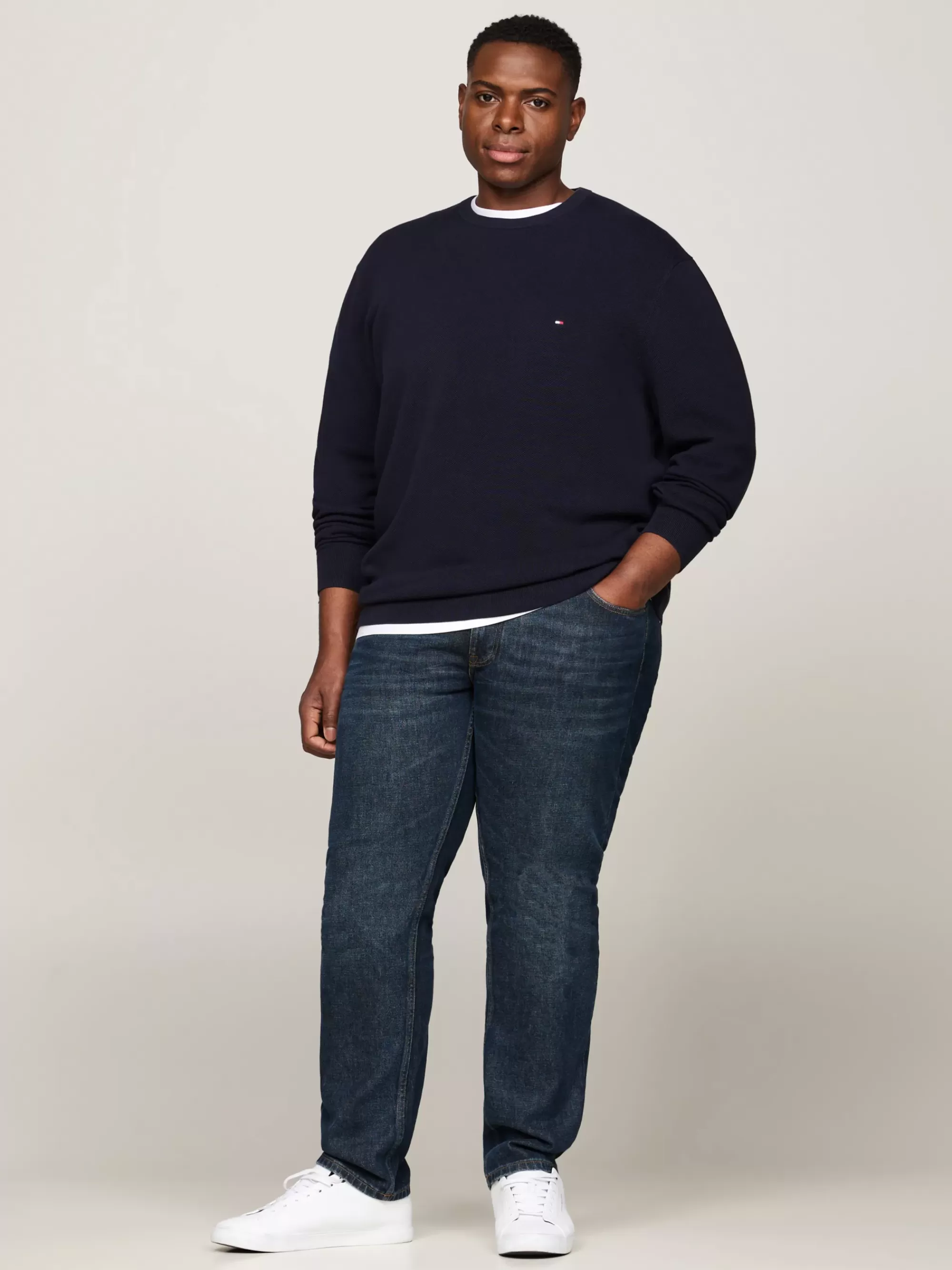 Truien Met Ronde Hals | Truien*Tommy Hilfiger Plus Gebreide Trui Met Ronde Hals DESERT SKY