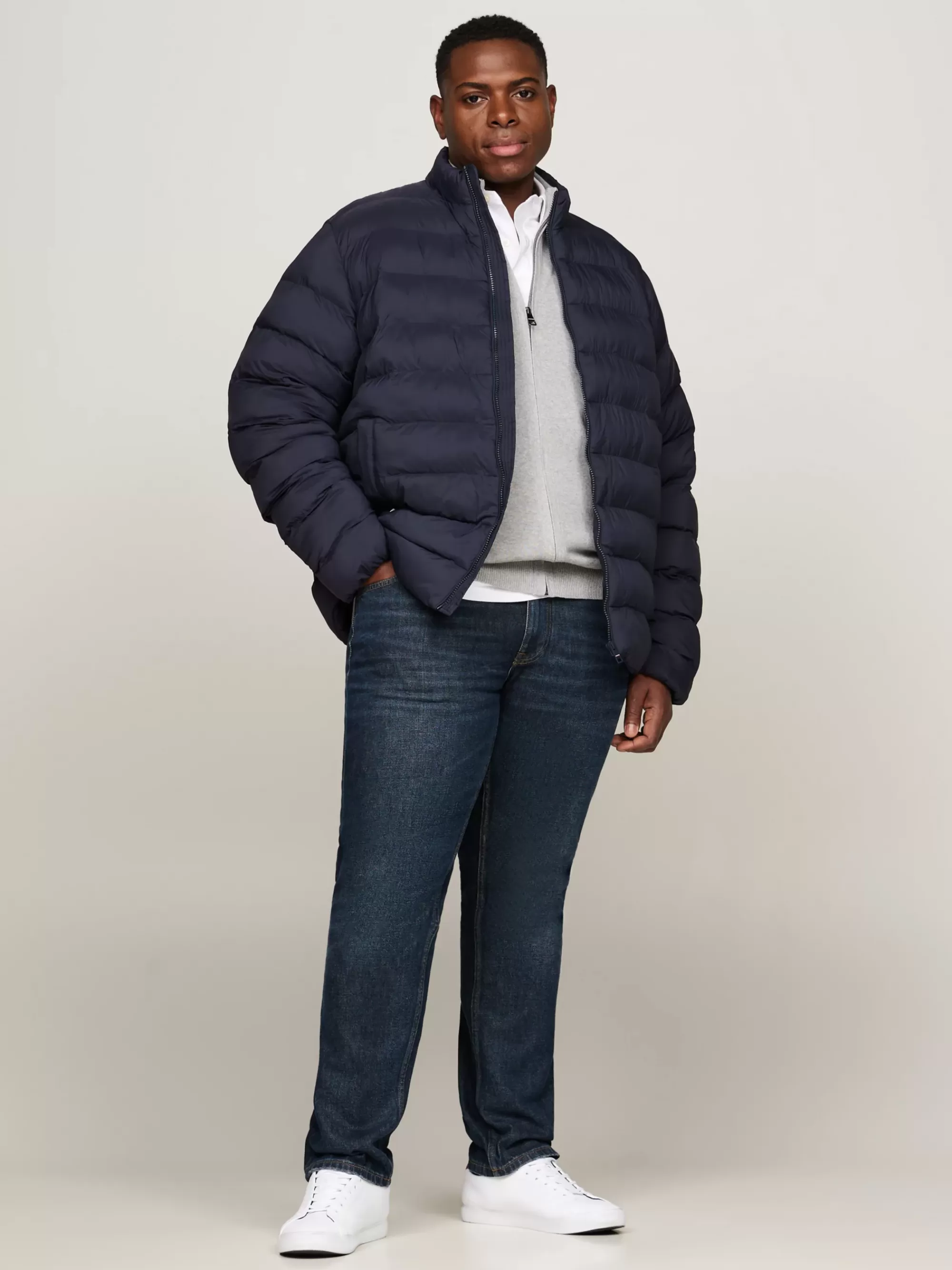 Jassen & Jacks*Tommy Hilfiger Plus Gewatteerd Waterafstotend Jack DESERT SKY