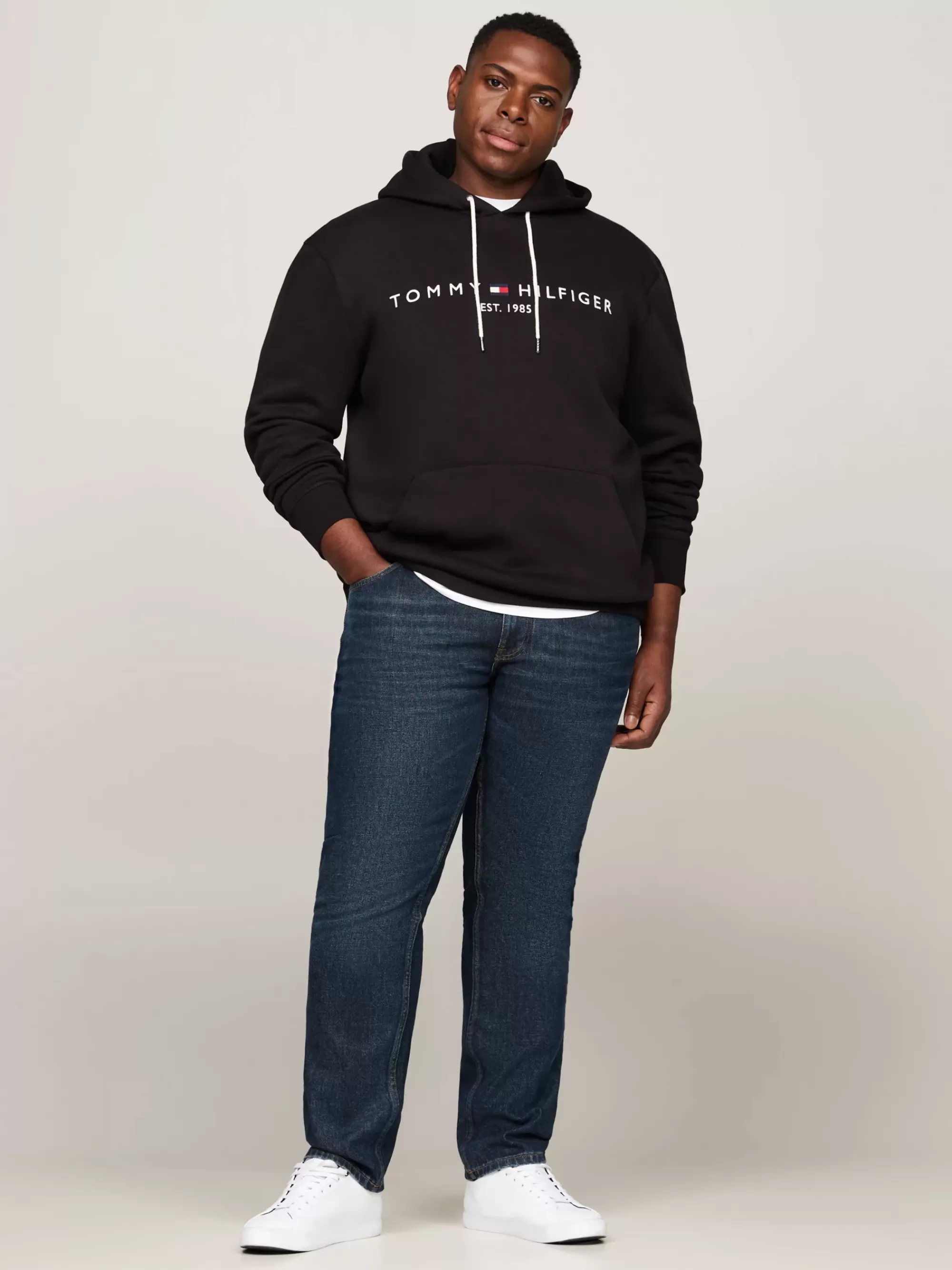 Sweatshirts & Hoodies*Tommy Hilfiger Plus Hoodie Met Trekkoord En Geborduurd Logo BLACK