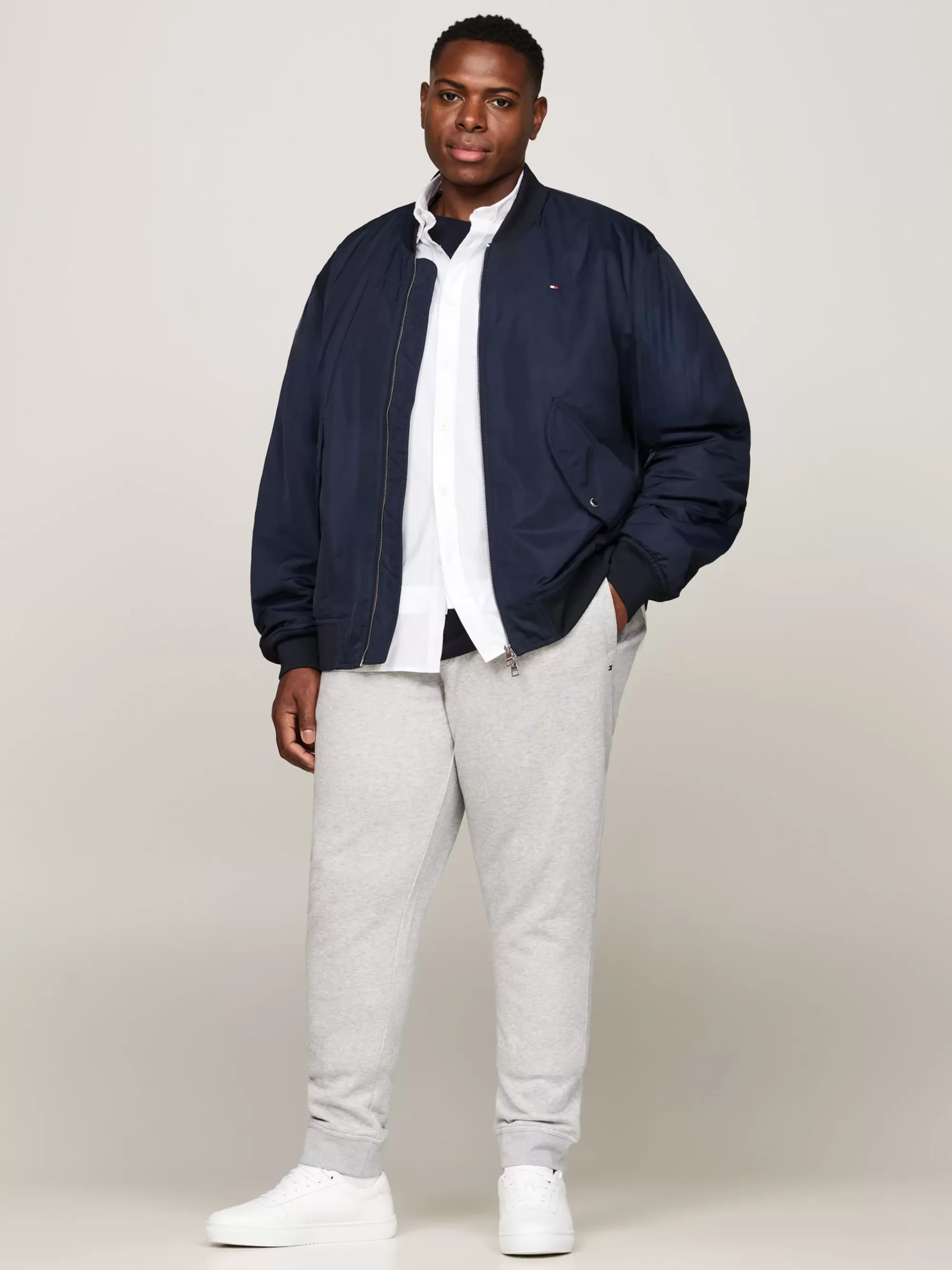 Broeken*Tommy Hilfiger Plus Jogger Met Boorden LIGHT GREY HEATHER