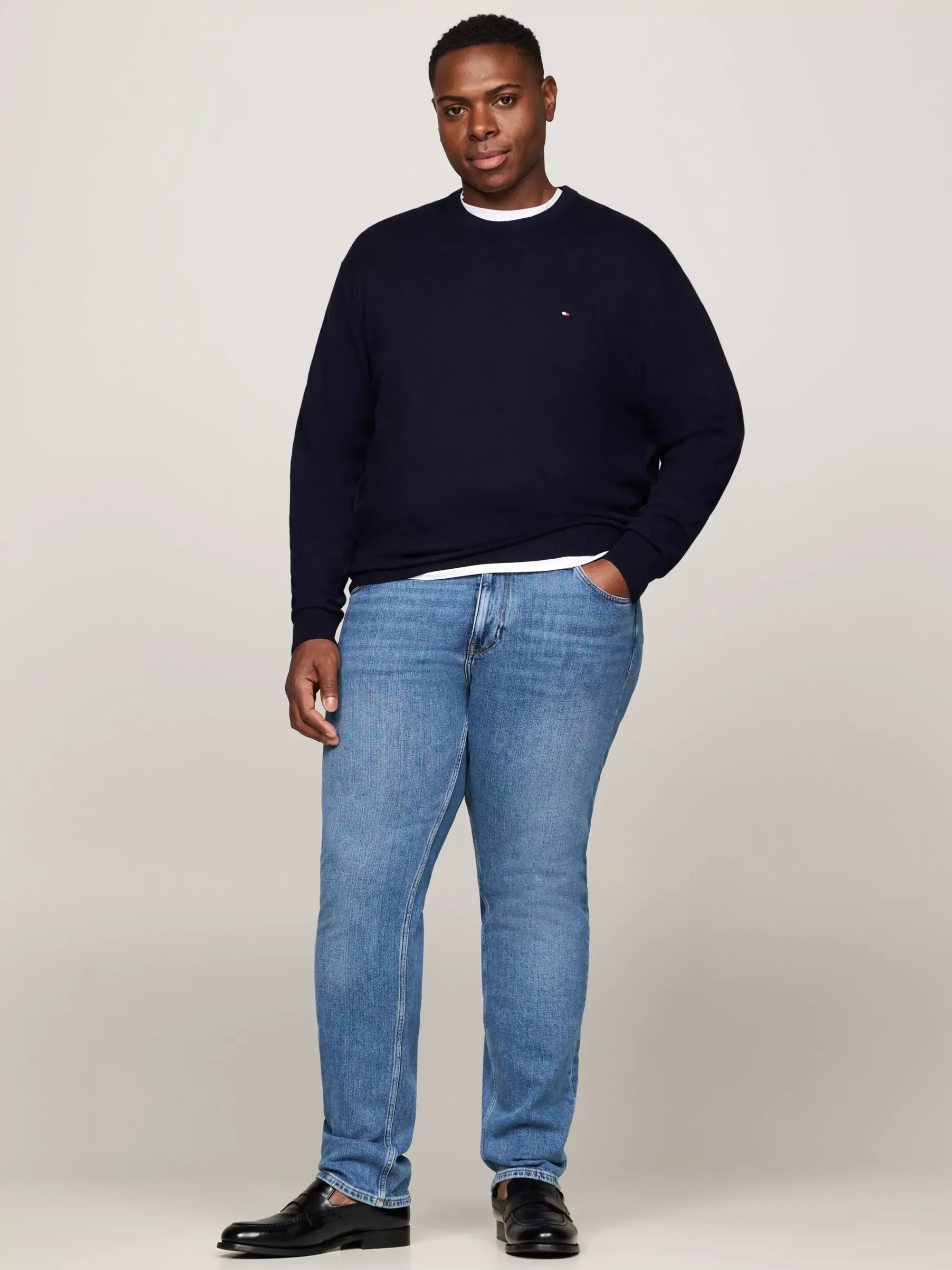 Truien Met Ronde Hals | Truien*Tommy Hilfiger Plus Kasjmiermix Trui Met Ronde Hals DESERT SKY