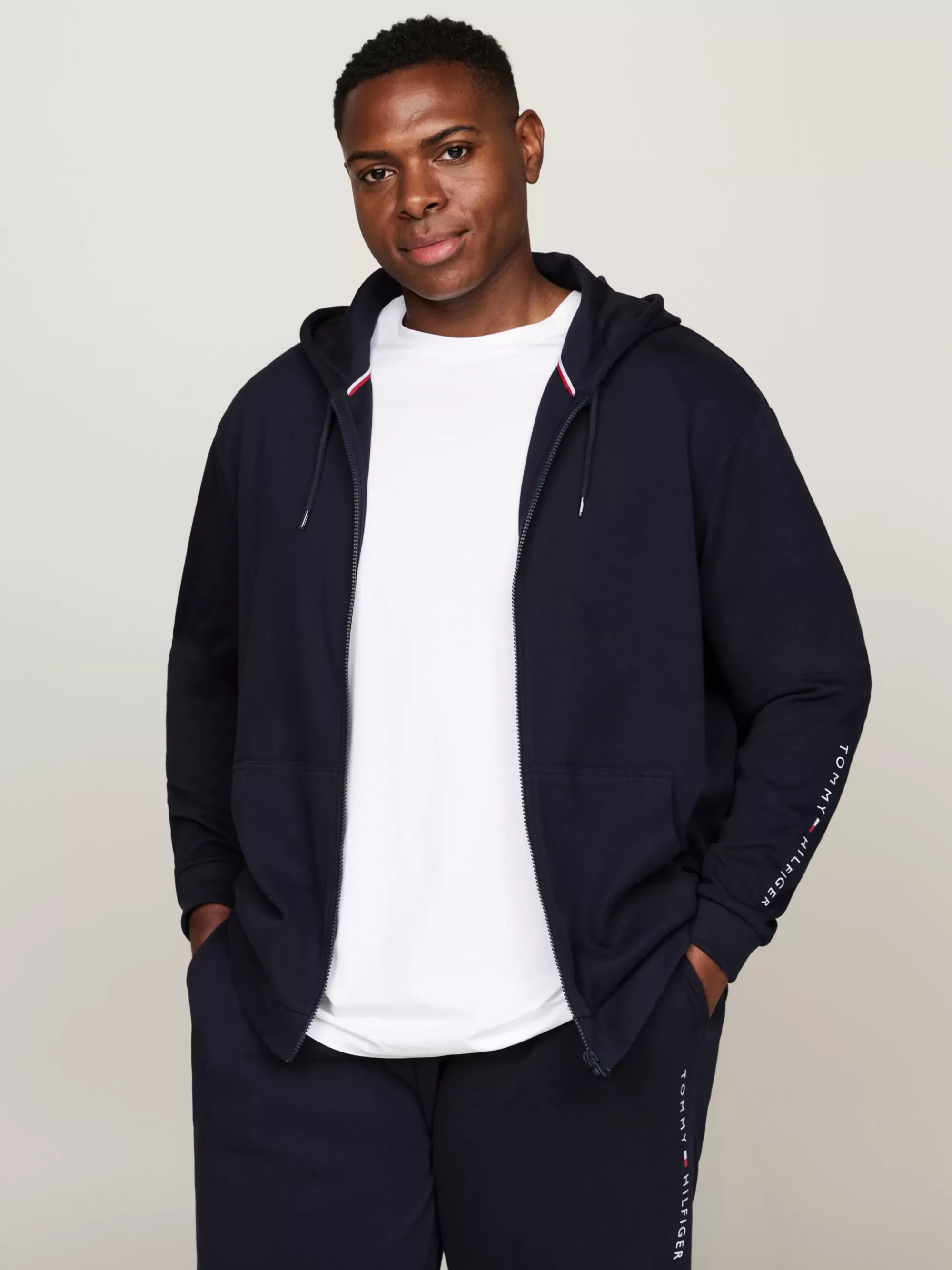 Loungewear*Tommy Hilfiger Plus Original Lounge-hoodie Met Rits DESERT SKY