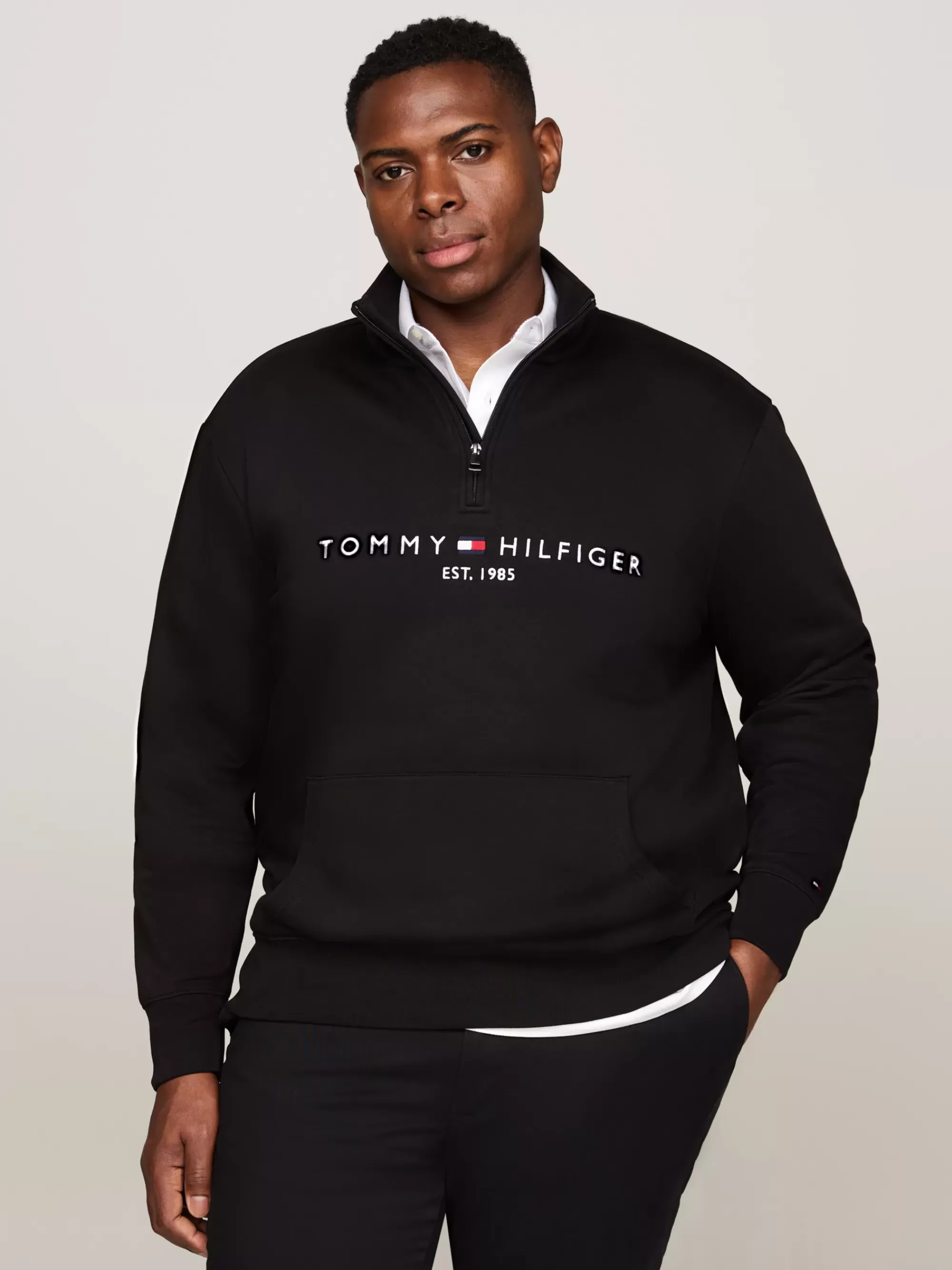 Sweatshirts & Hoodies*Tommy Hilfiger Plus Sweatshirt Met Opstaande Hals BLACK