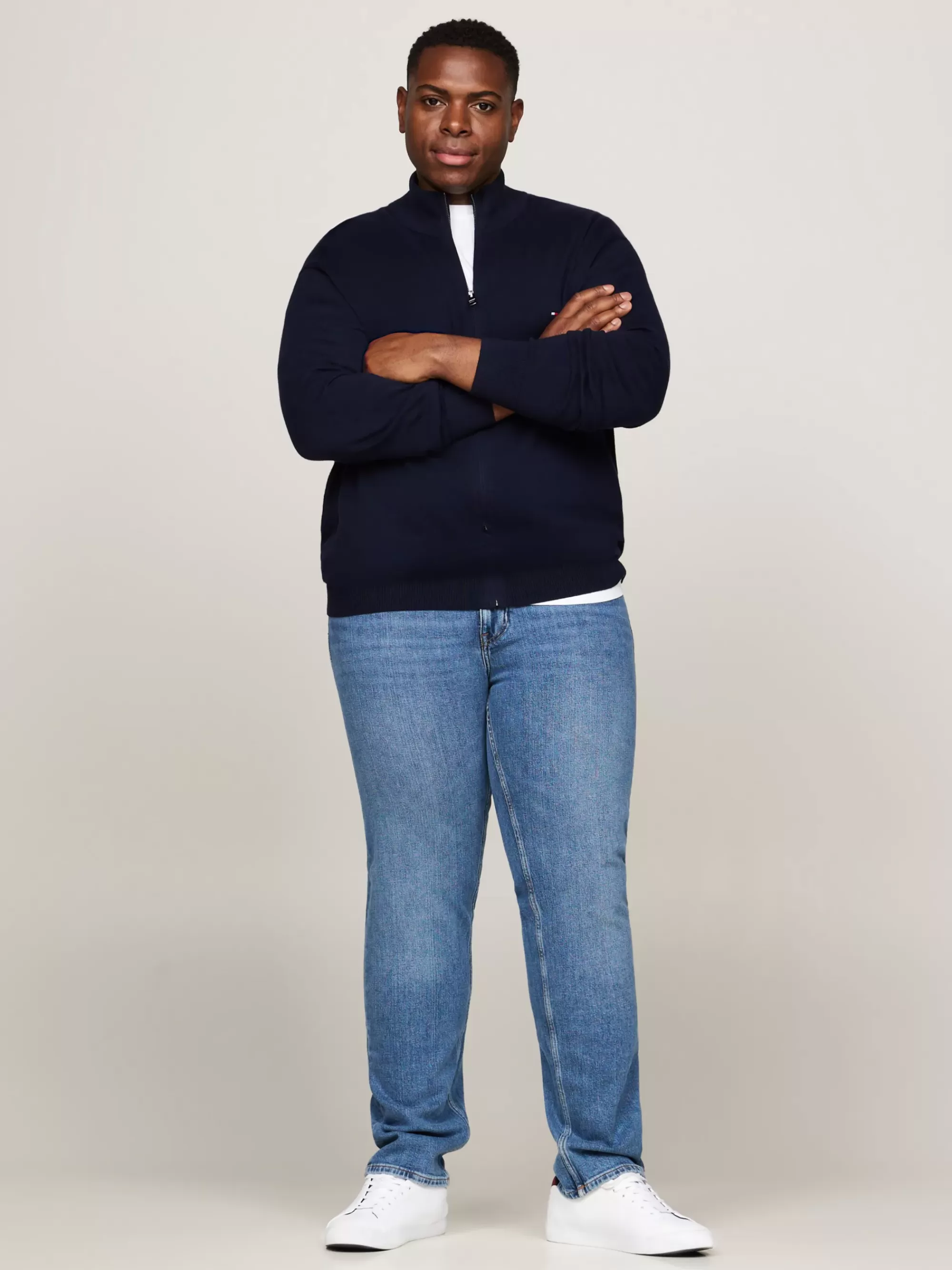 Vesten | Truien*Tommy Hilfiger Plus Trui Van Kasjmiermix Met Rits DESERT SKY