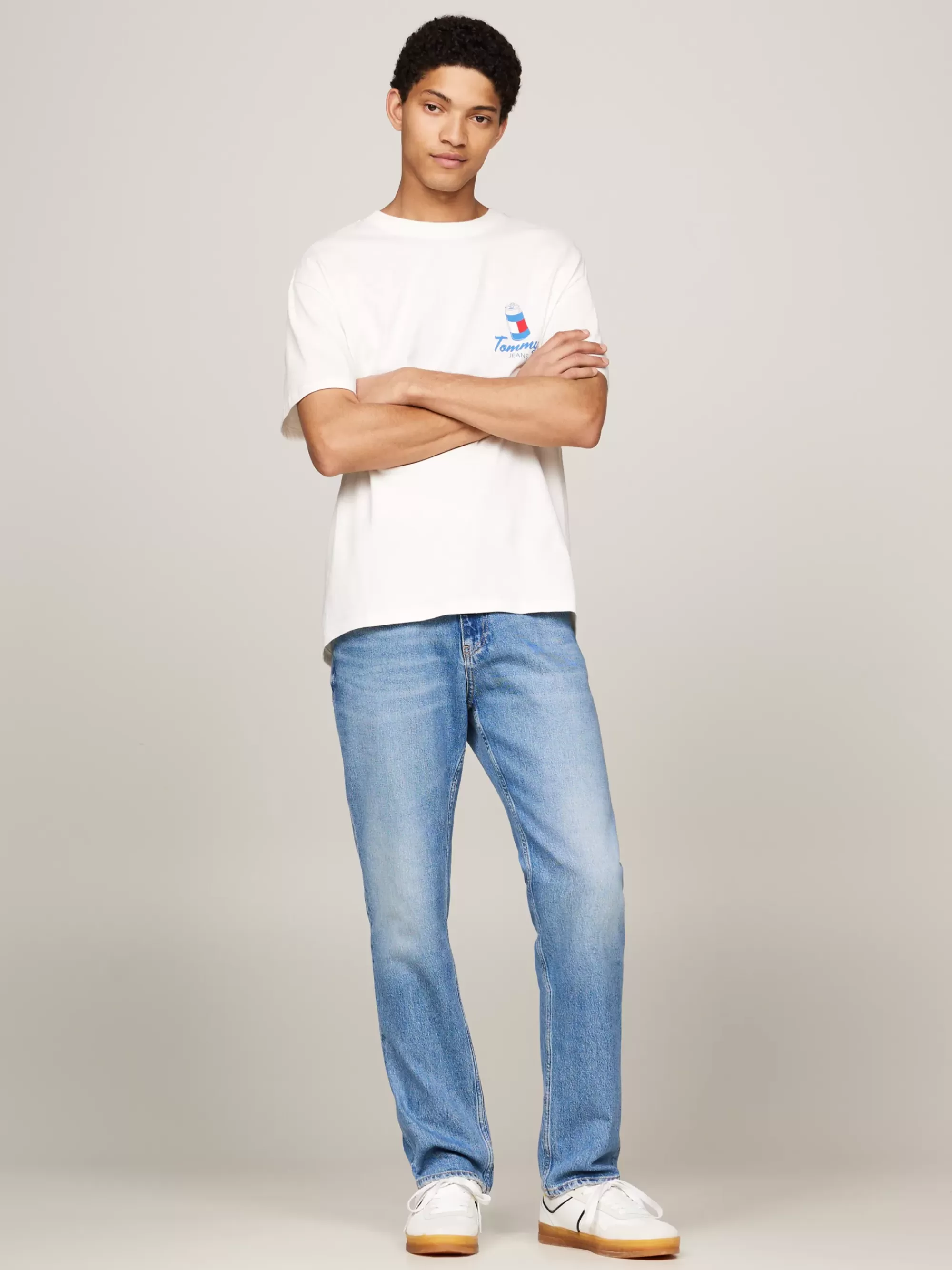 T-Shirts*Tommy Hilfiger Plus T-shirt Met Graphic Op De Rug ANCIENT WHITE