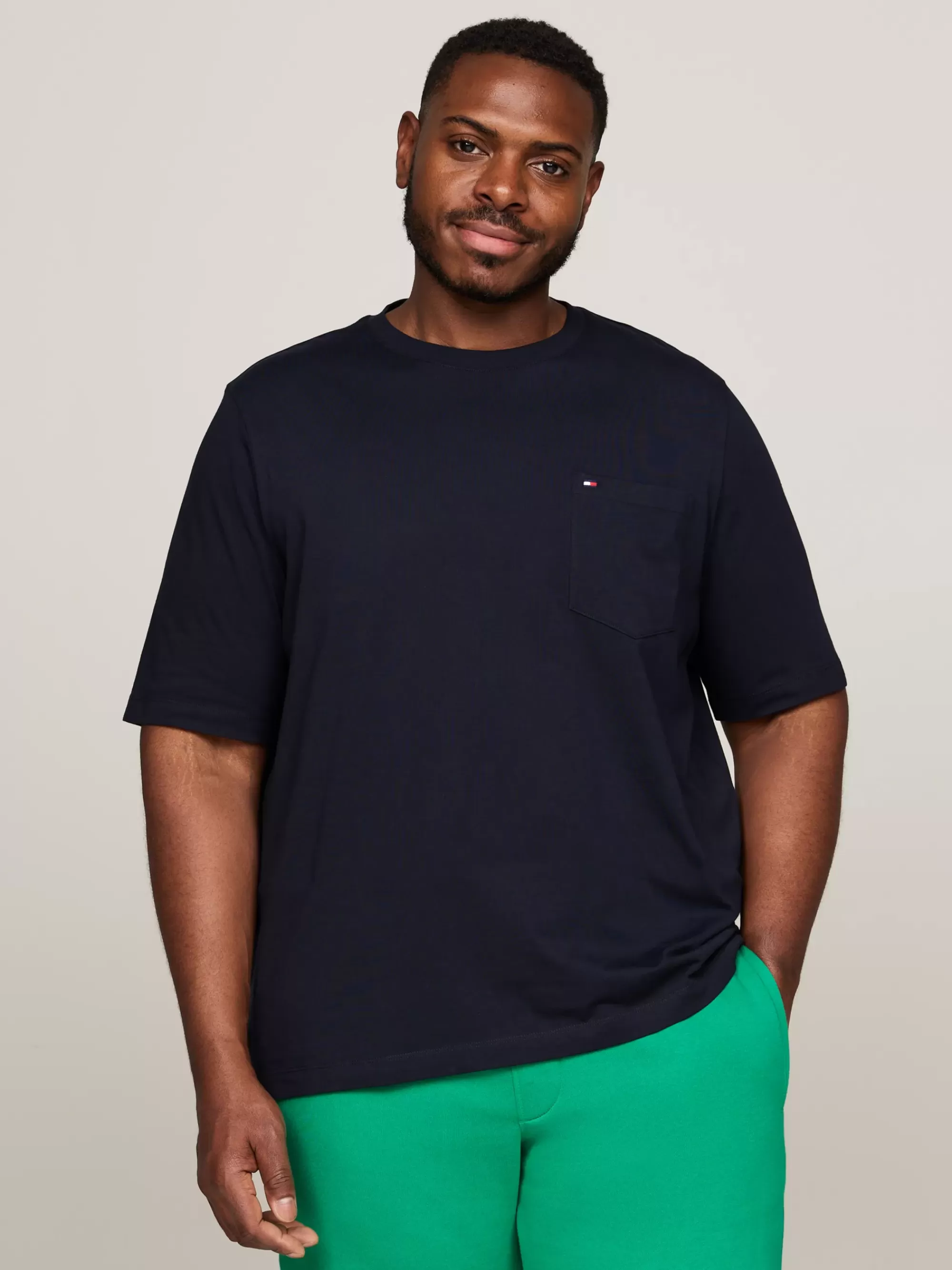 Plus Size Kleding & Inclusieve Maten | T-Shirts*Tommy Hilfiger Plus T-shirt Met Ronde Hals En Borduursel DESERT SKY