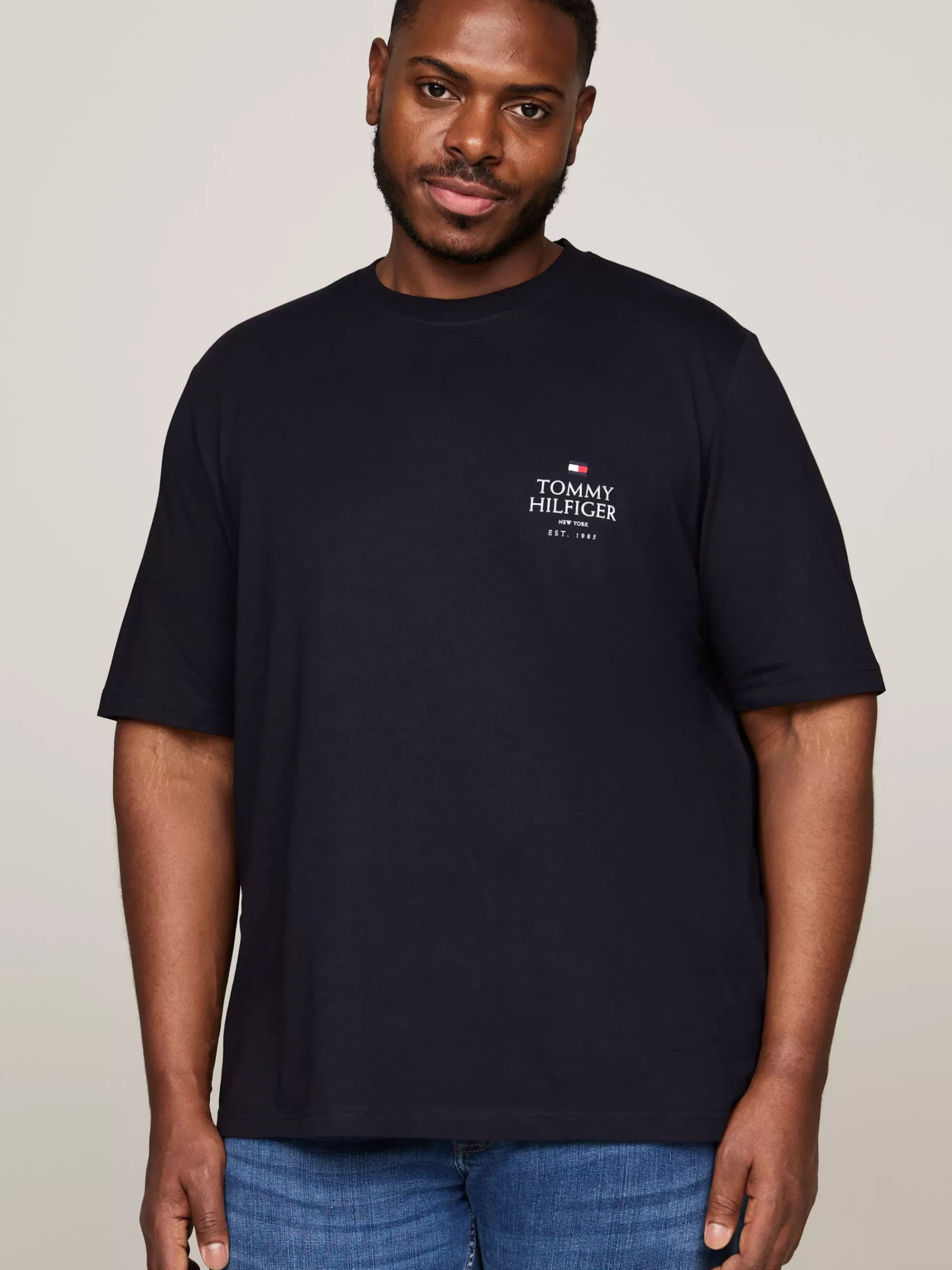 T-Shirts*Tommy Hilfiger Plus T-shirt Met Ronde Hals En Logo DESERT SKY