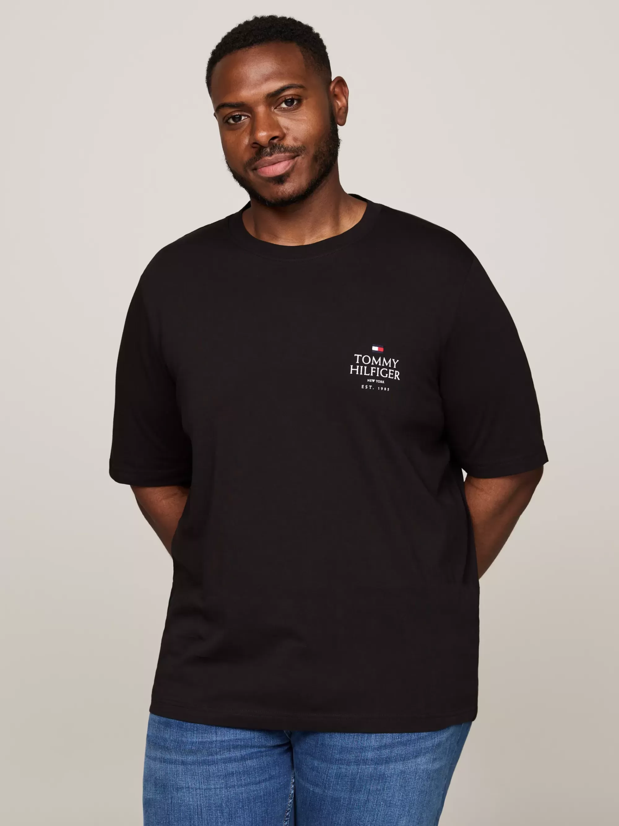 T-Shirts*Tommy Hilfiger Plus T-shirt Met Ronde Hals En Logo BLACK