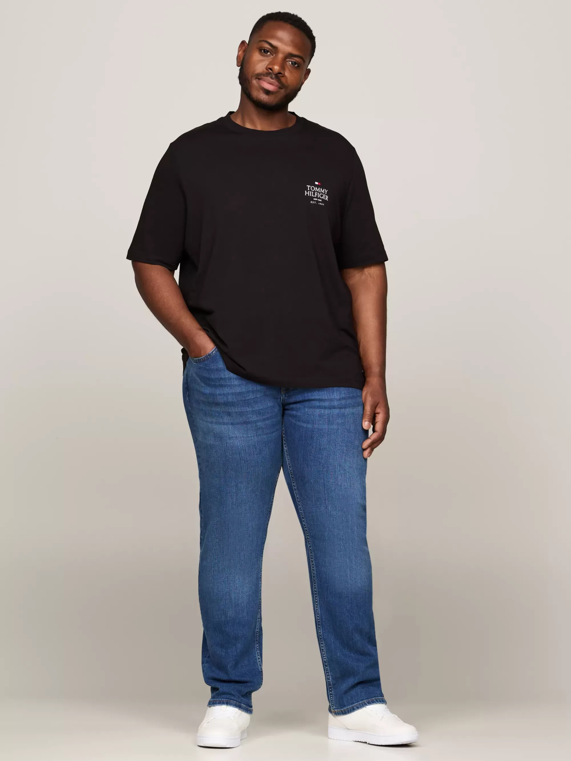 T-Shirts*Tommy Hilfiger Plus T-shirt Met Ronde Hals En Logo BLACK