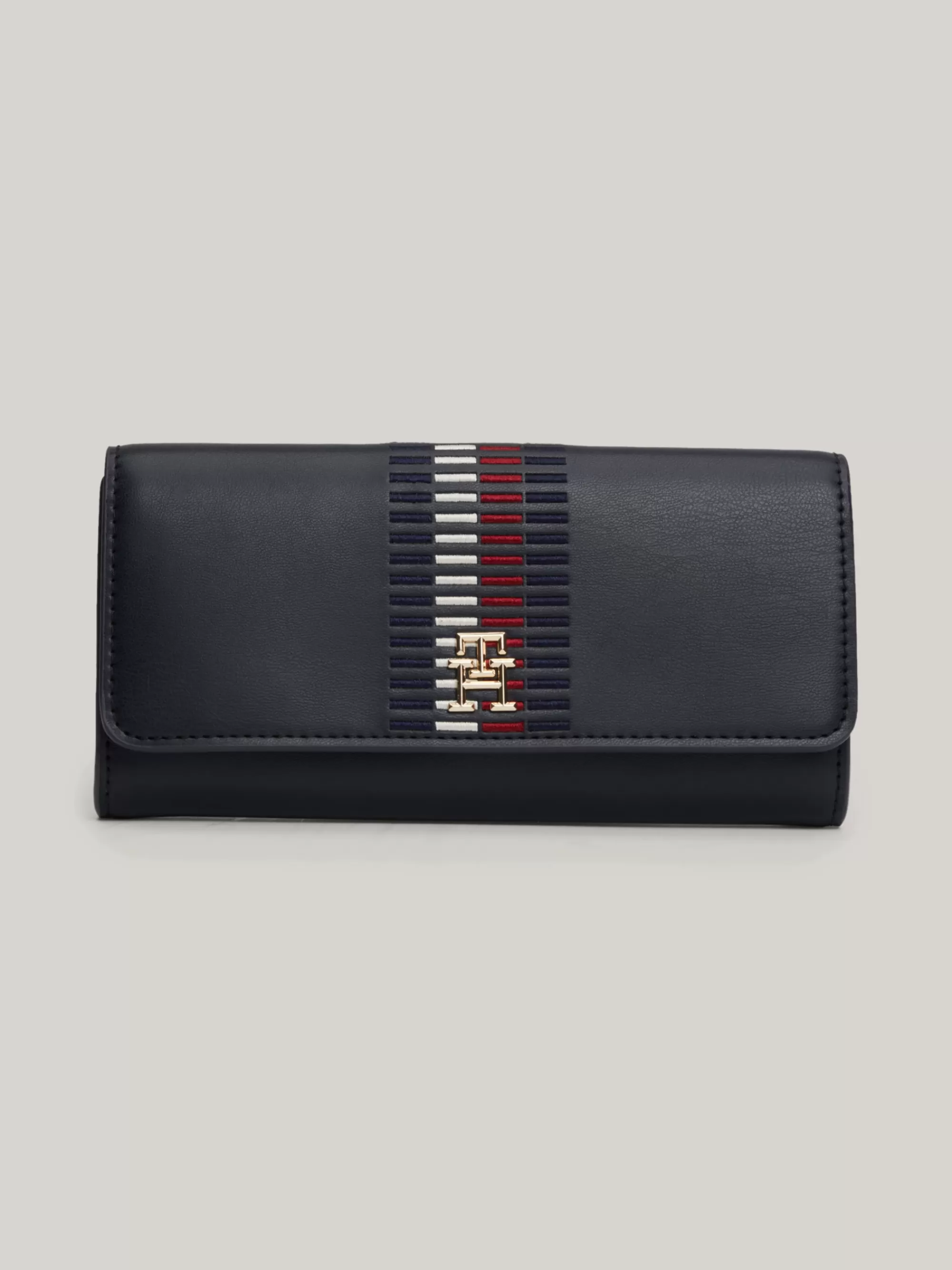 Portemonnees & Sleutelhangers*Tommy Hilfiger Portemonnee Met Flap En TH-monogram SPACE BLUE