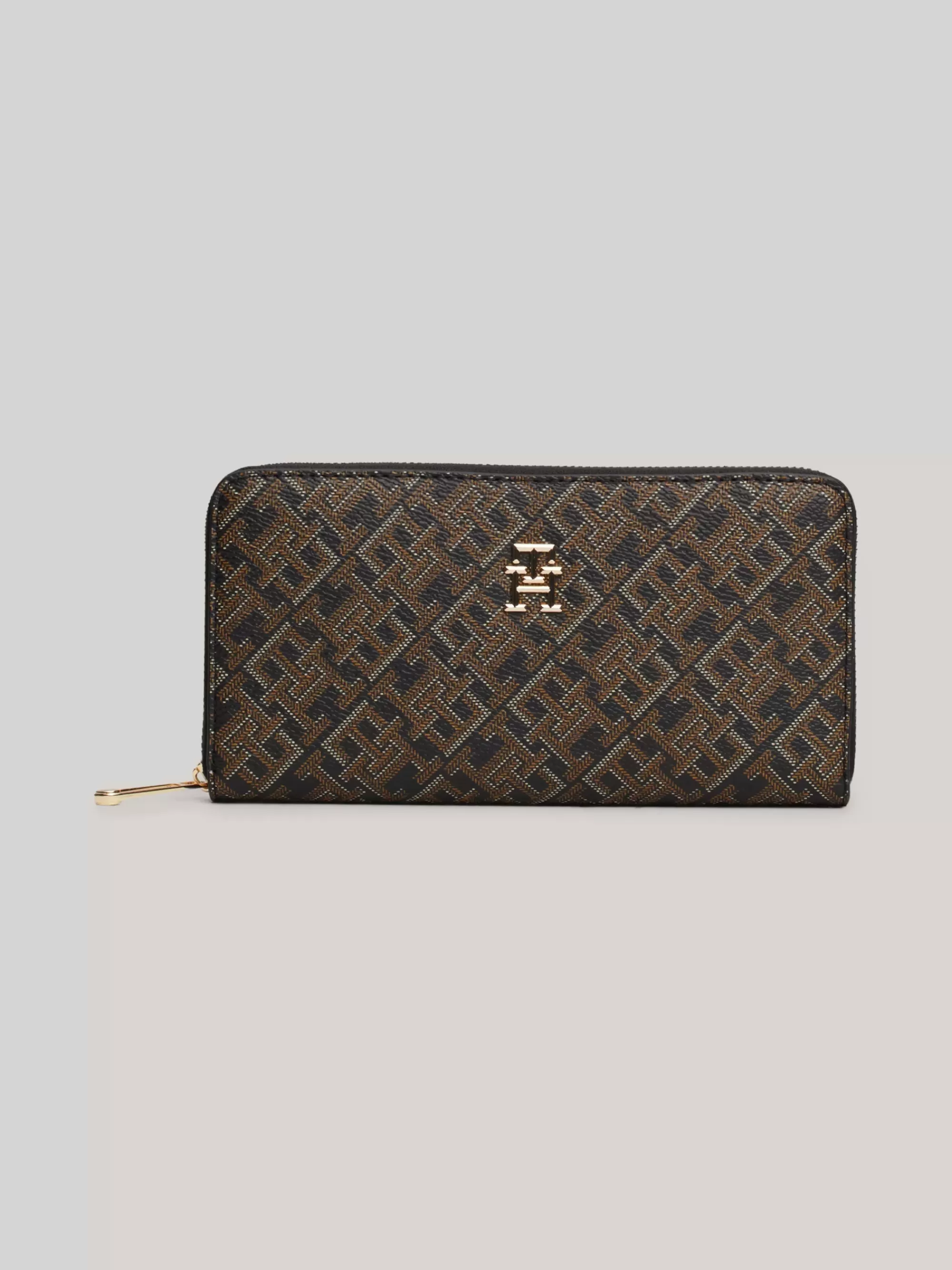 Portemonnees & Sleutelhangers*Tommy Hilfiger Portemonnee Met Rits En TH-monogram BLACK MIX