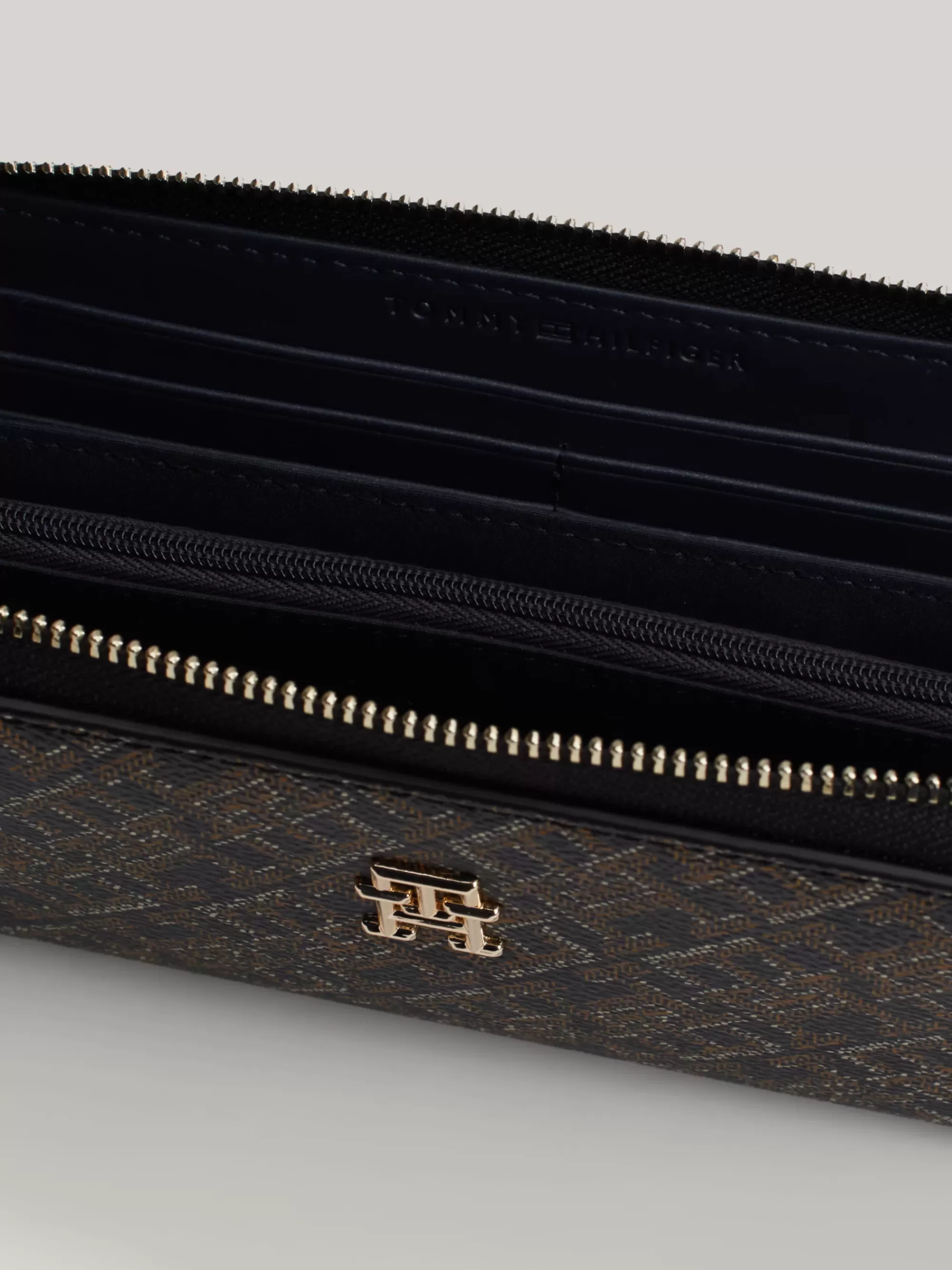 Portemonnees & Sleutelhangers*Tommy Hilfiger Portemonnee Met Rits En TH-monogram BLACK MIX