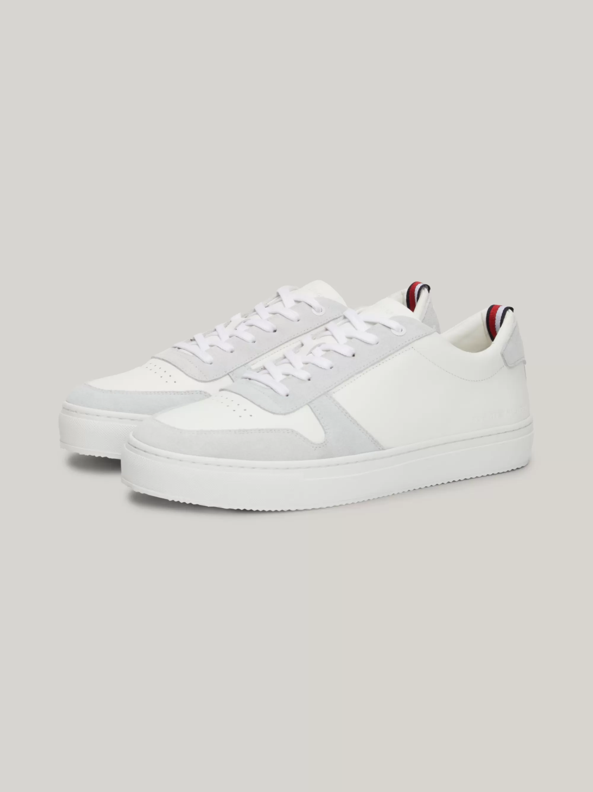 White Trainers | Sneakers*Tommy Hilfiger Premium Leren Sneaker Met Logo WHITE