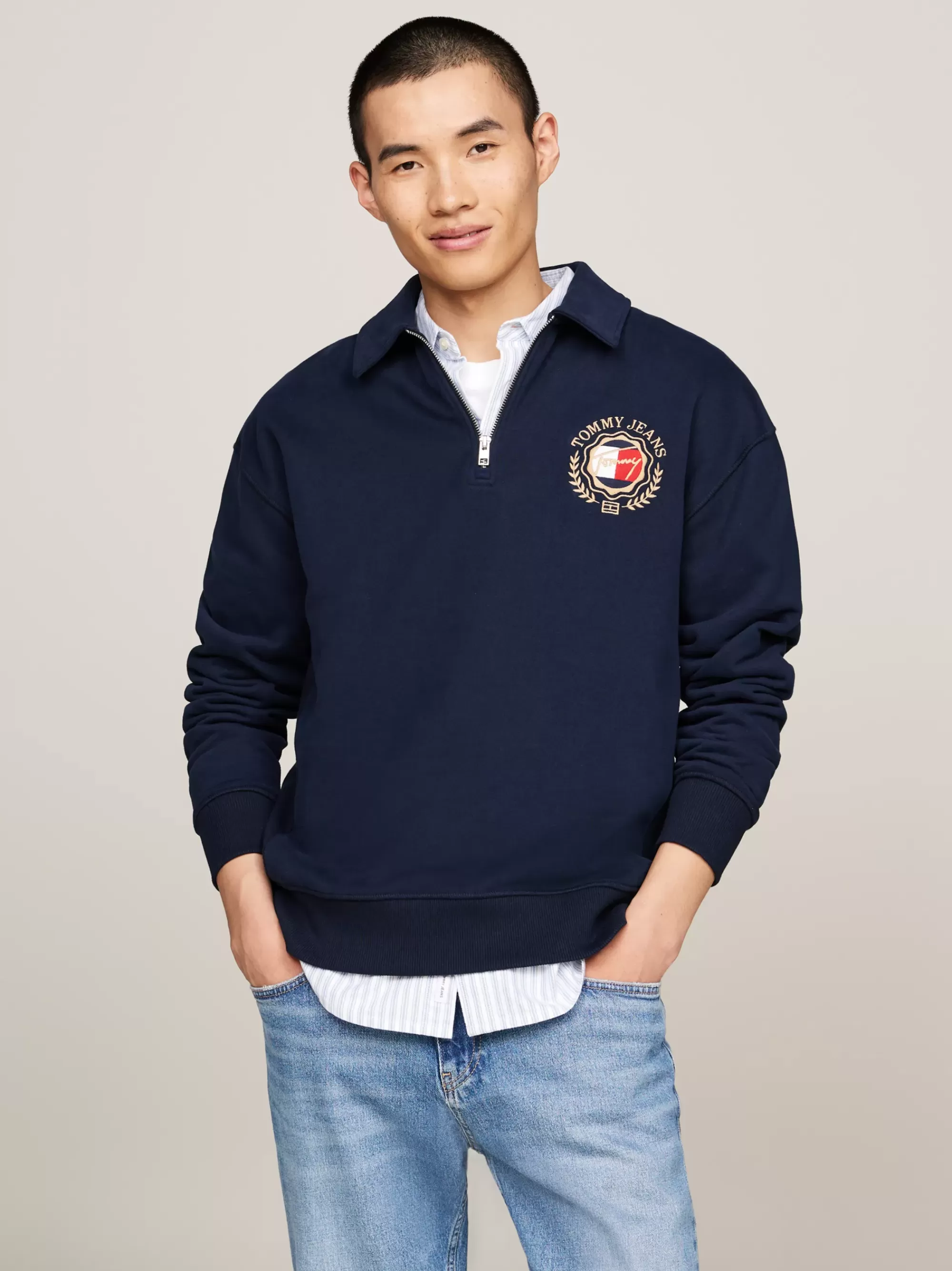 Sweatshirts & Hoodies*Tommy Hilfiger Prep Explorer Relaxed Sweatshirt Met 1/4-rits DARK NIGHT NAVY