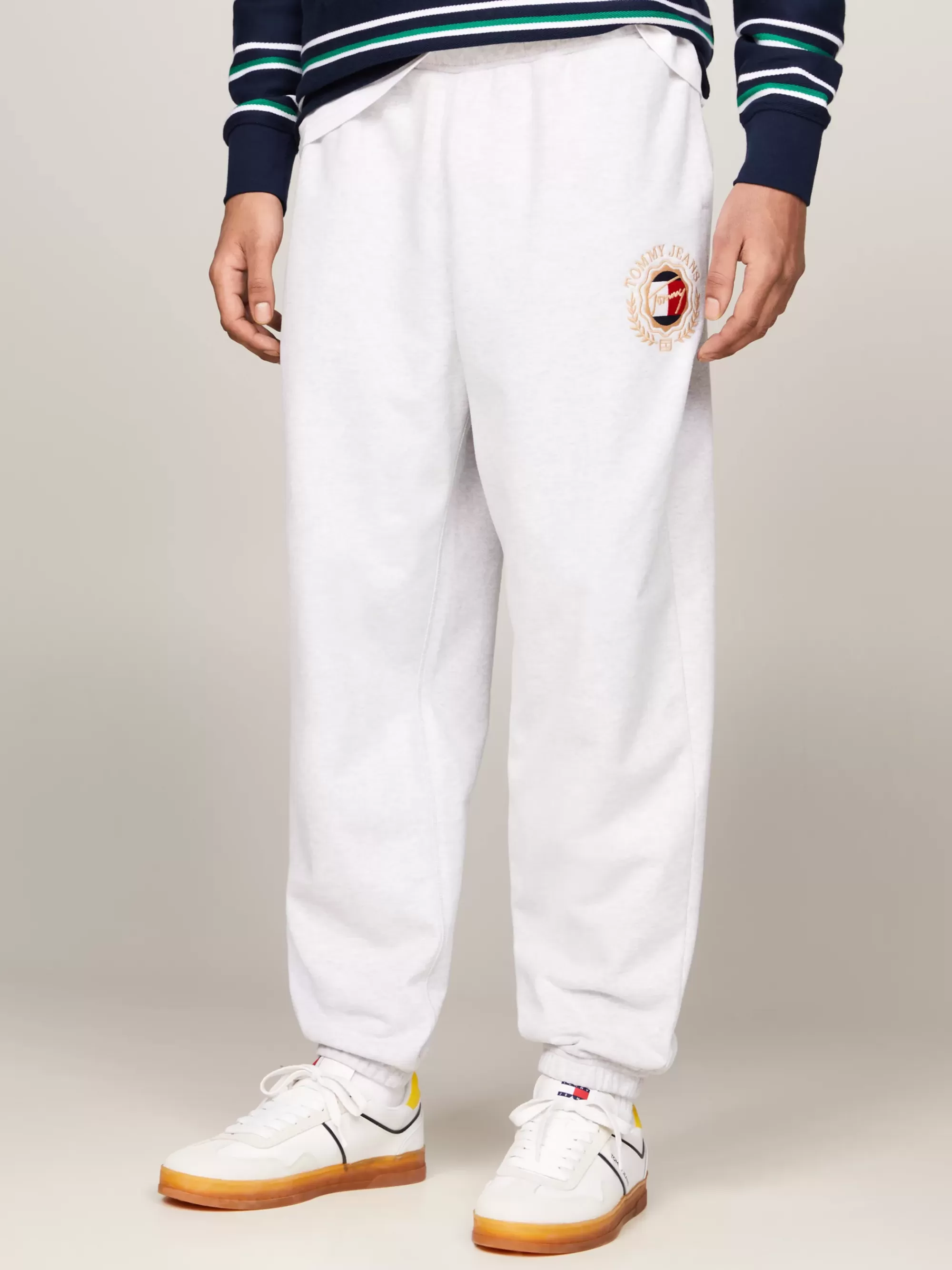 Broeken*Tommy Hilfiger Prep Relaxed Jogger Met Logo SILVER GREY