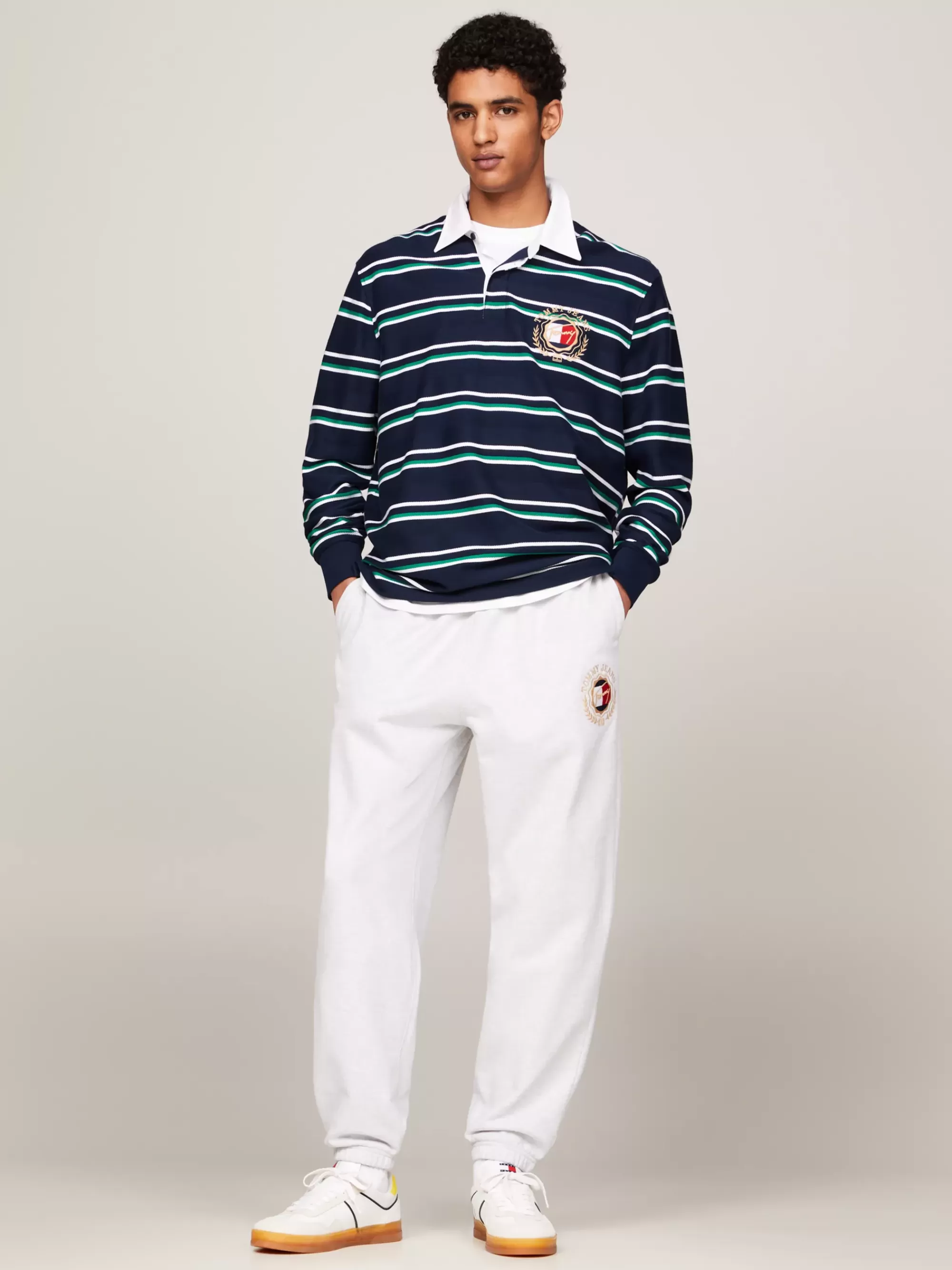 Broeken*Tommy Hilfiger Prep Relaxed Jogger Met Logo SILVER GREY