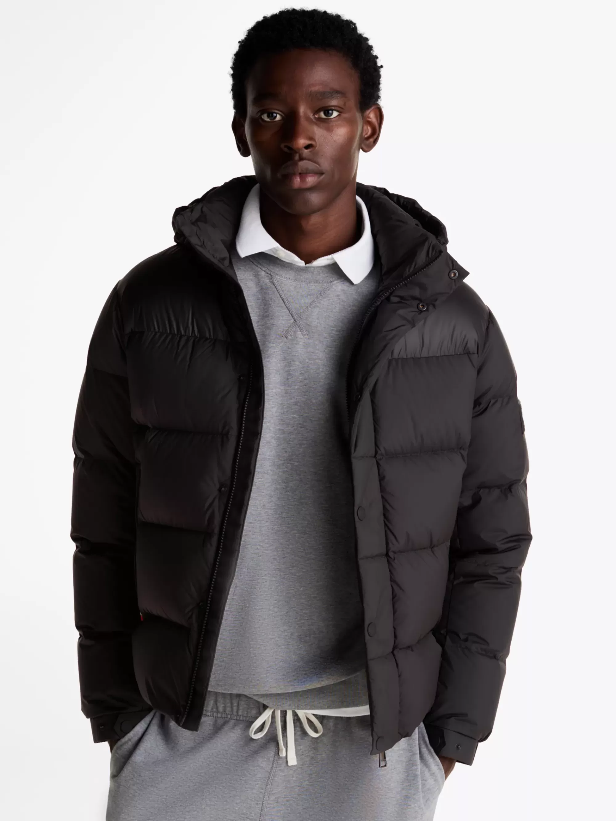 Jassen & Jacks*Tommy Hilfiger Pufferjack Met Dons En Capuchon BLACK