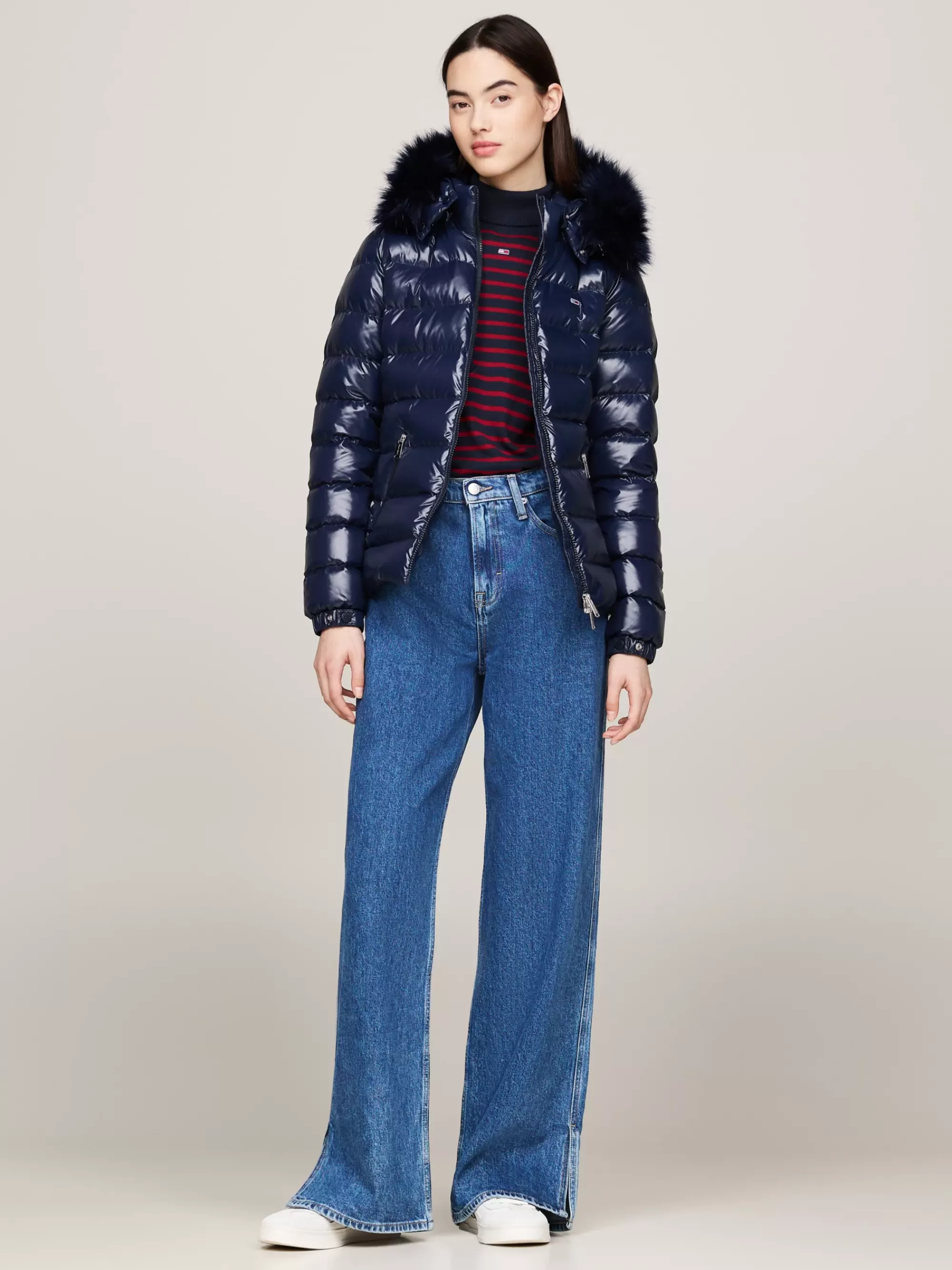 Jassen & Jacks*Tommy Hilfiger Pufferjack Met Donsvulling En Capuchon DARK NIGHT NAVY
