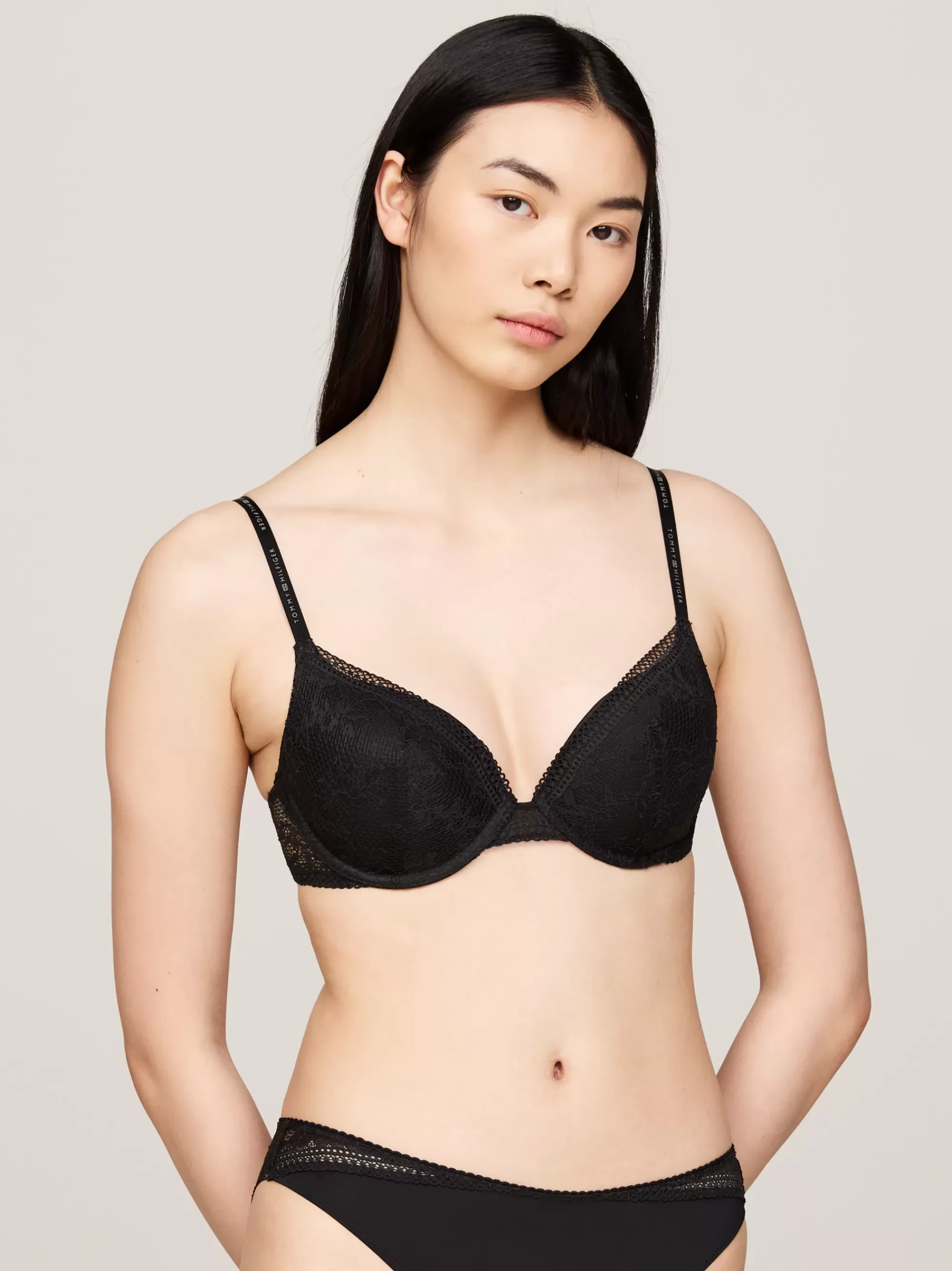 Bh's | Lingerie*Tommy Hilfiger Push-up Bh Met Laag Tussenstuk BLACK