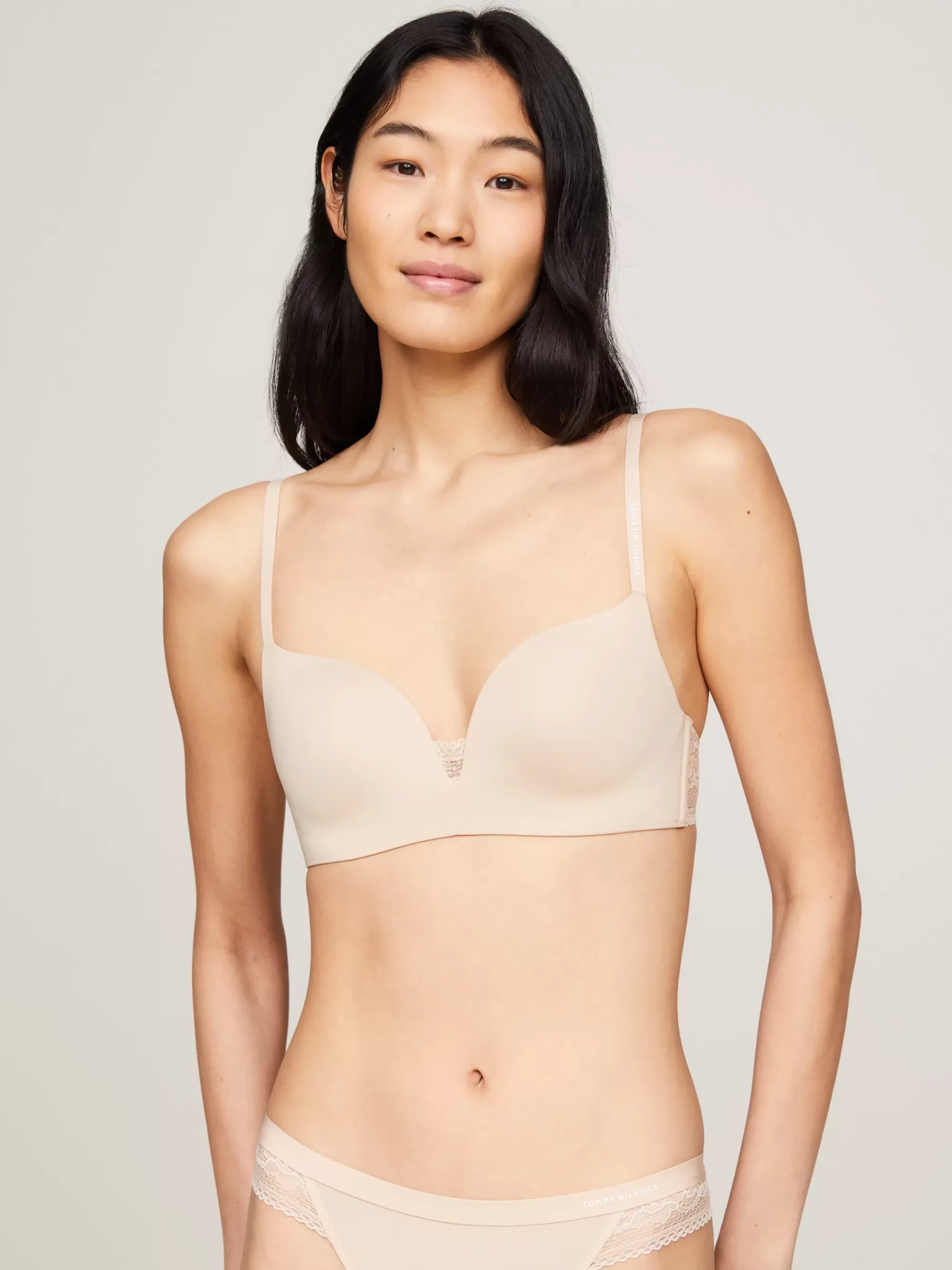 Bh's | Lingerie*Tommy Hilfiger Push-up Bh Zonder Beugel Met Kanten Rand MISTY BLUSH