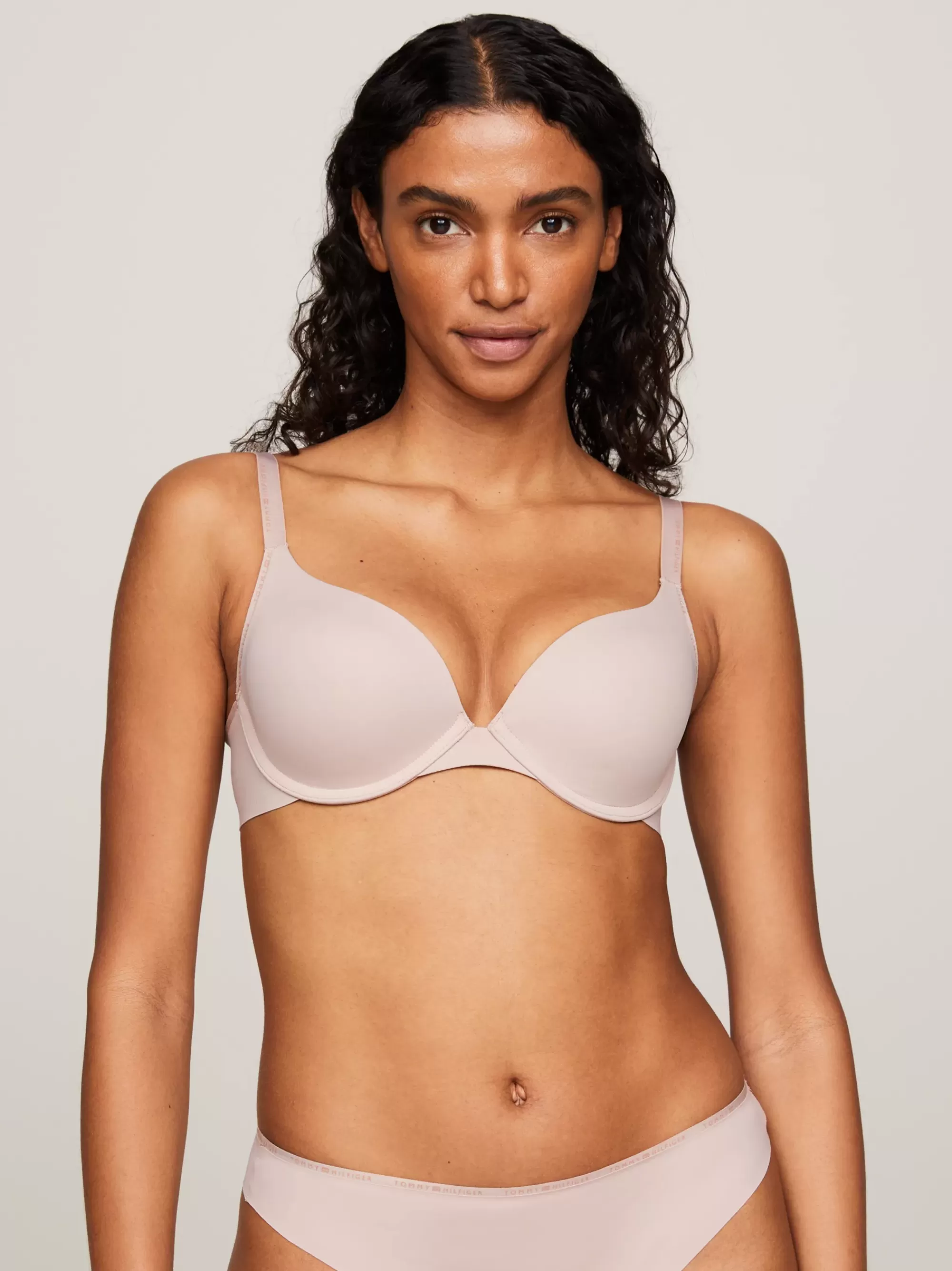 Bh's | Lingerie*Tommy Hilfiger Push-up Plunge-bh Met Voorgevormde Cups BALANCED BEIGE