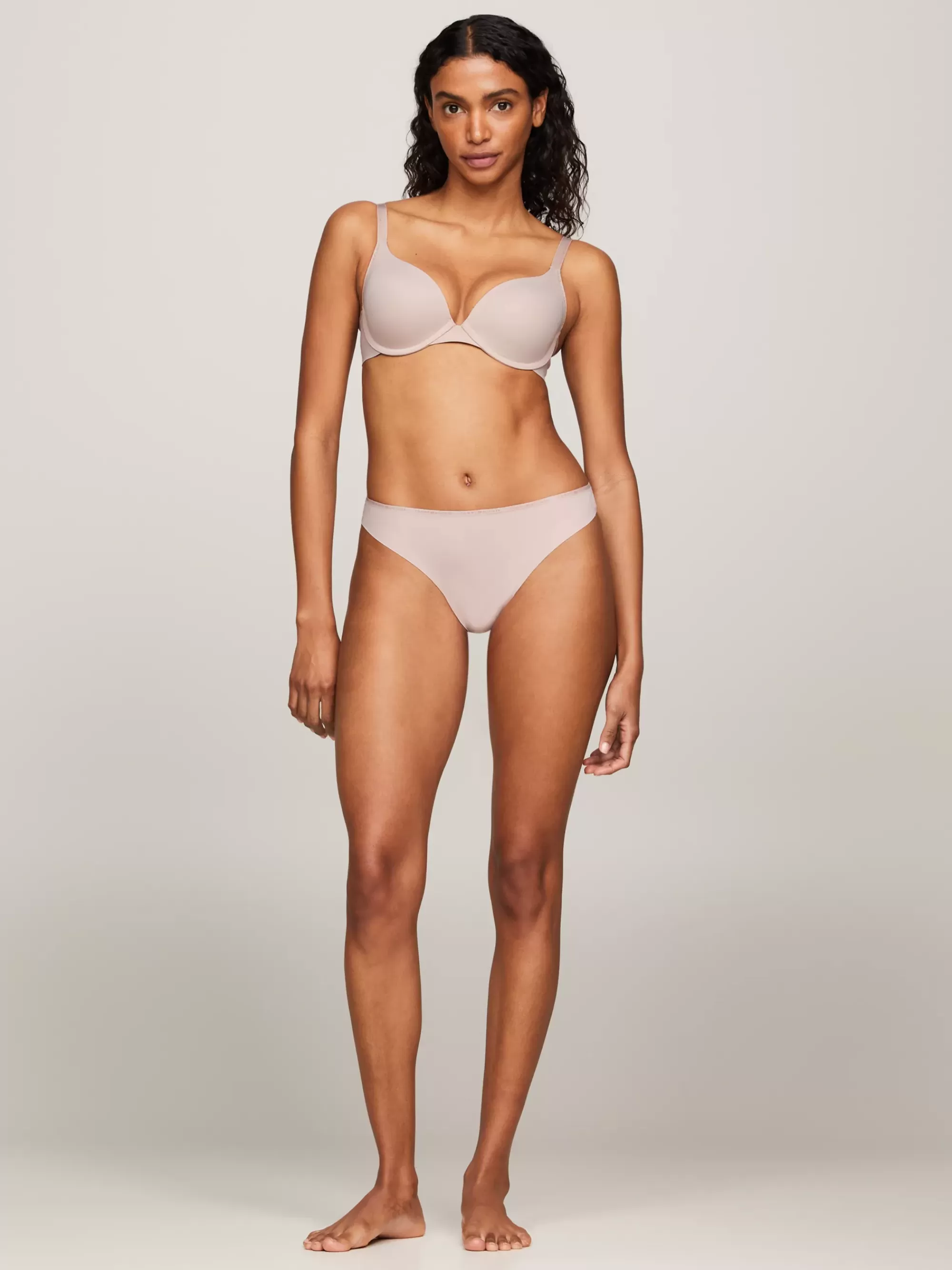 Bh's | Lingerie*Tommy Hilfiger Push-up Plunge-bh Met Voorgevormde Cups BALANCED BEIGE