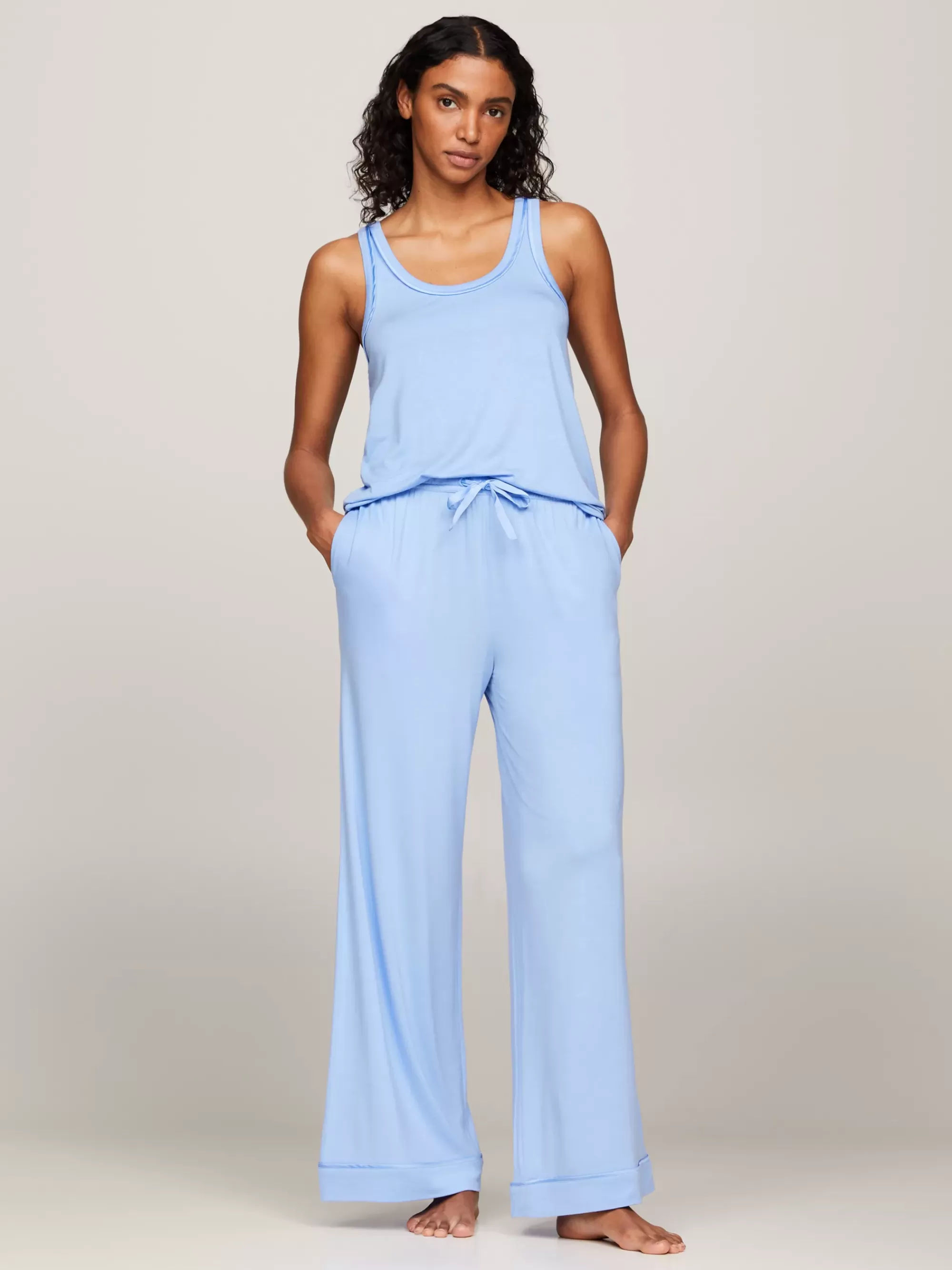 Pyjama's & Nachtkleding*Tommy Hilfiger Pyjamabroek Met Ton-sur-ton Logo LIGHT IRIS BLUE