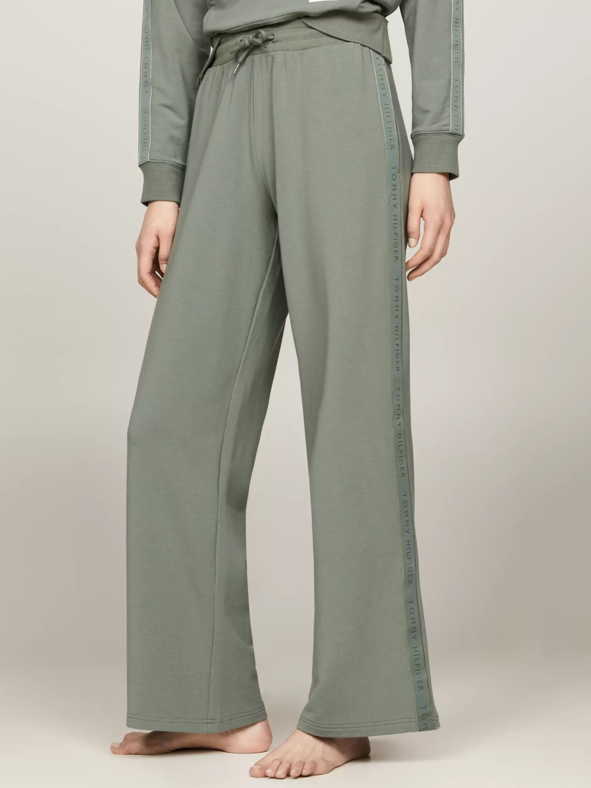 Loungewear*Tommy Hilfiger Pyjamabroek Met Trekkoord En Hilfiger-logo STONEWASH GREEN