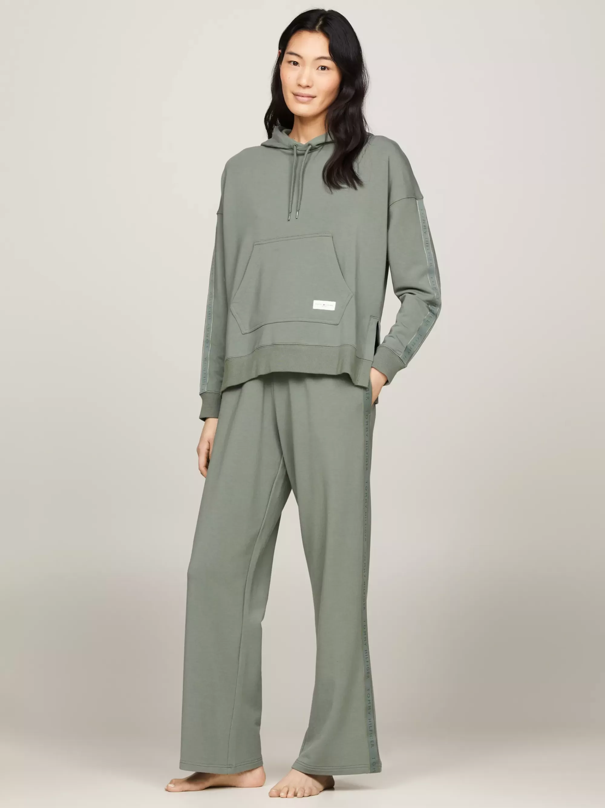 Loungewear*Tommy Hilfiger Pyjamabroek Met Trekkoord En Hilfiger-logo STONEWASH GREEN