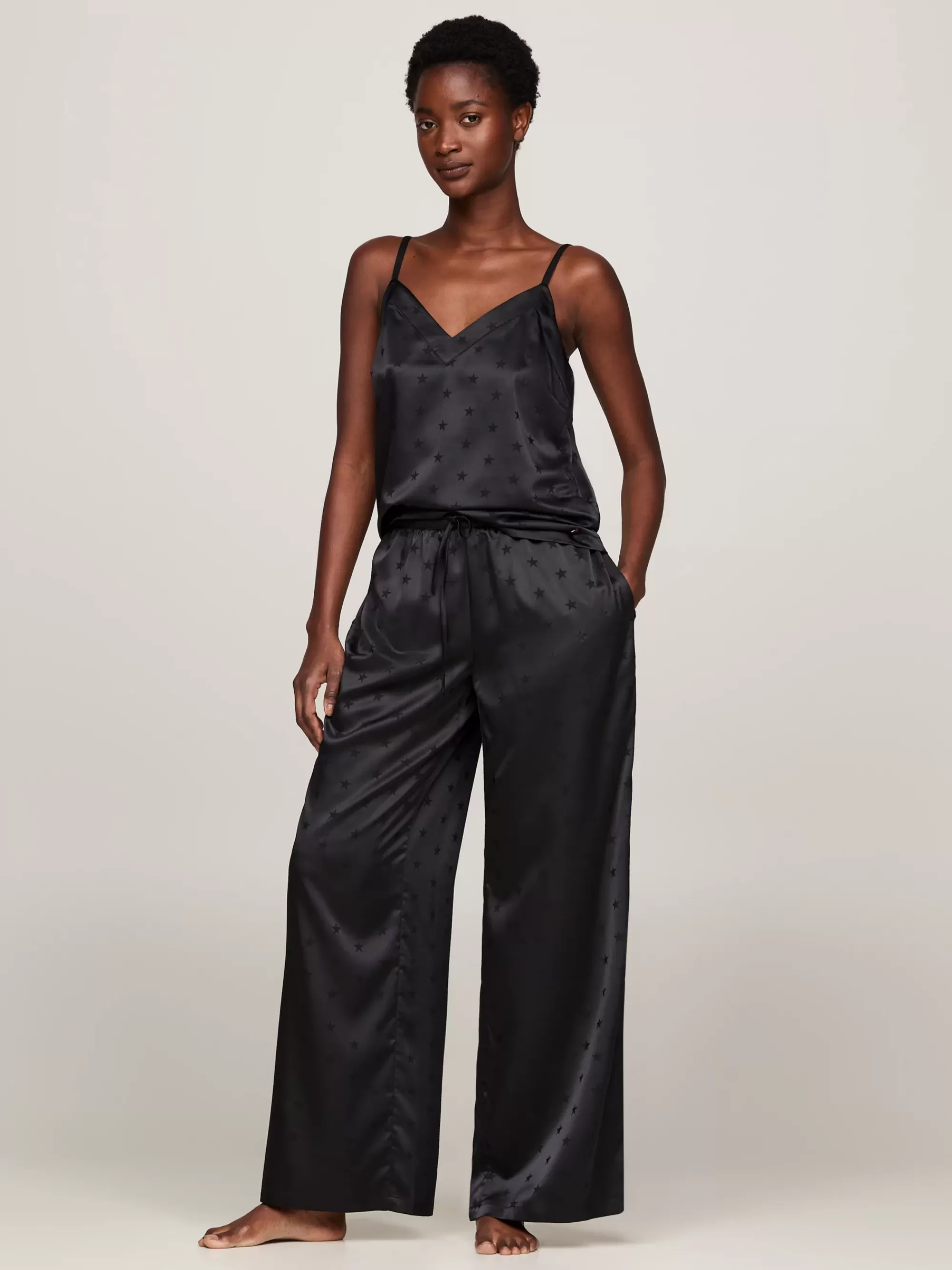 Pyjama's & Nachtkleding*Tommy Hilfiger Pyjamaset Met Jacquard Logo BLACK