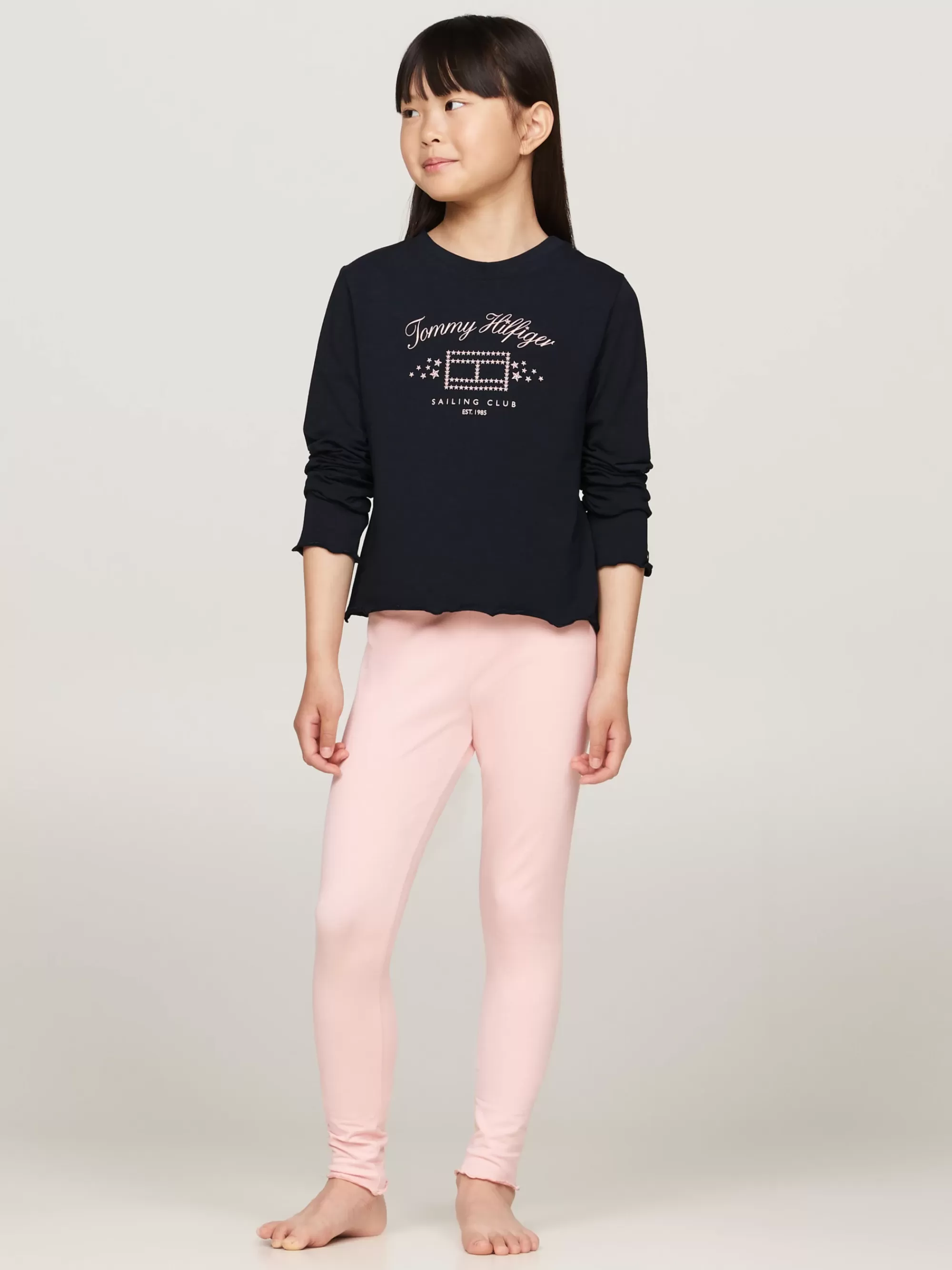 Ondergoed & Sokken*Tommy Hilfiger Pyjama-set Met Longsleeve Top SOFT ROSE/DESERT SKY