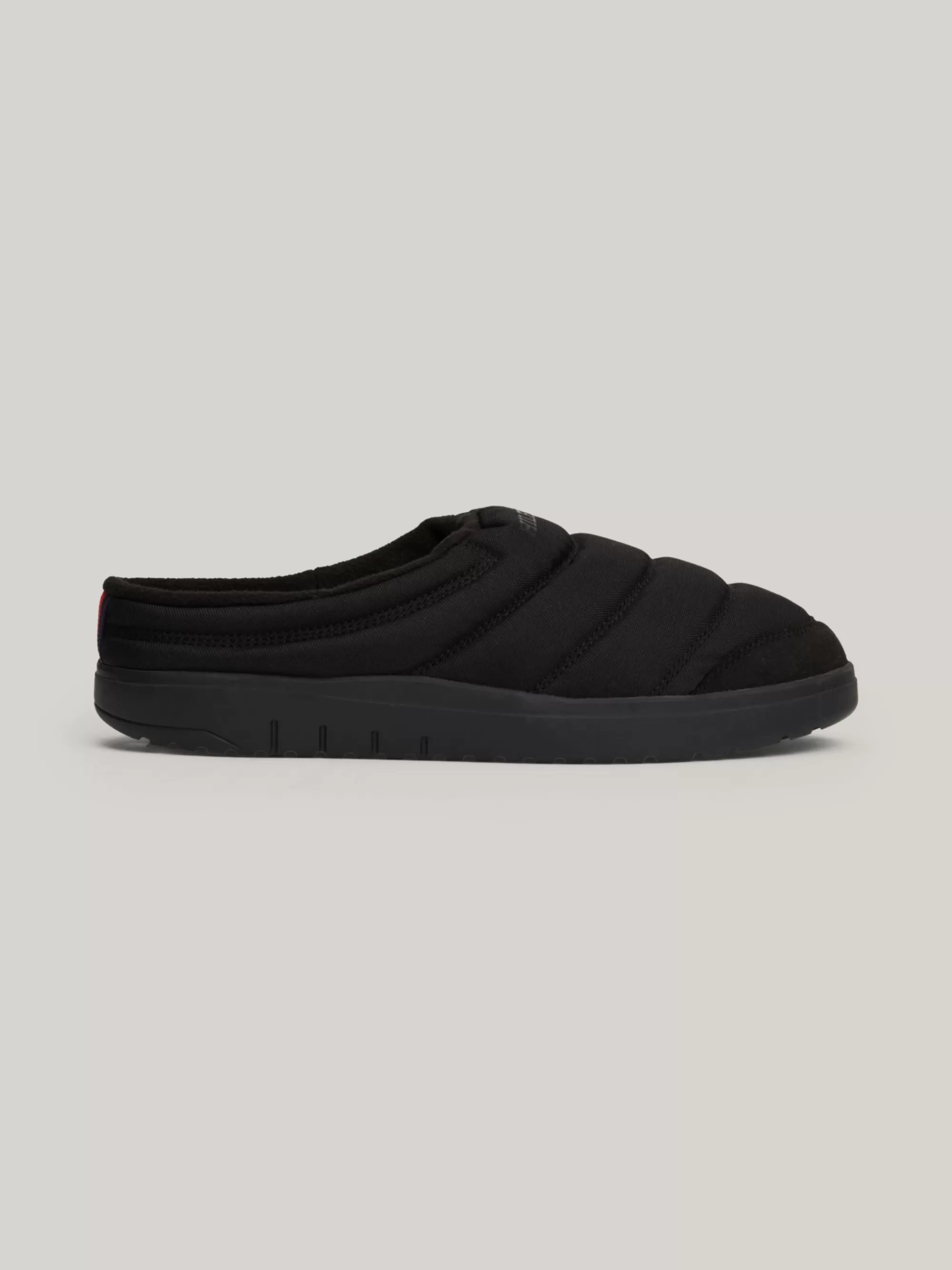 Lage Schoenen*Tommy Hilfiger Quilted Pantoffels Met Logo BLACK